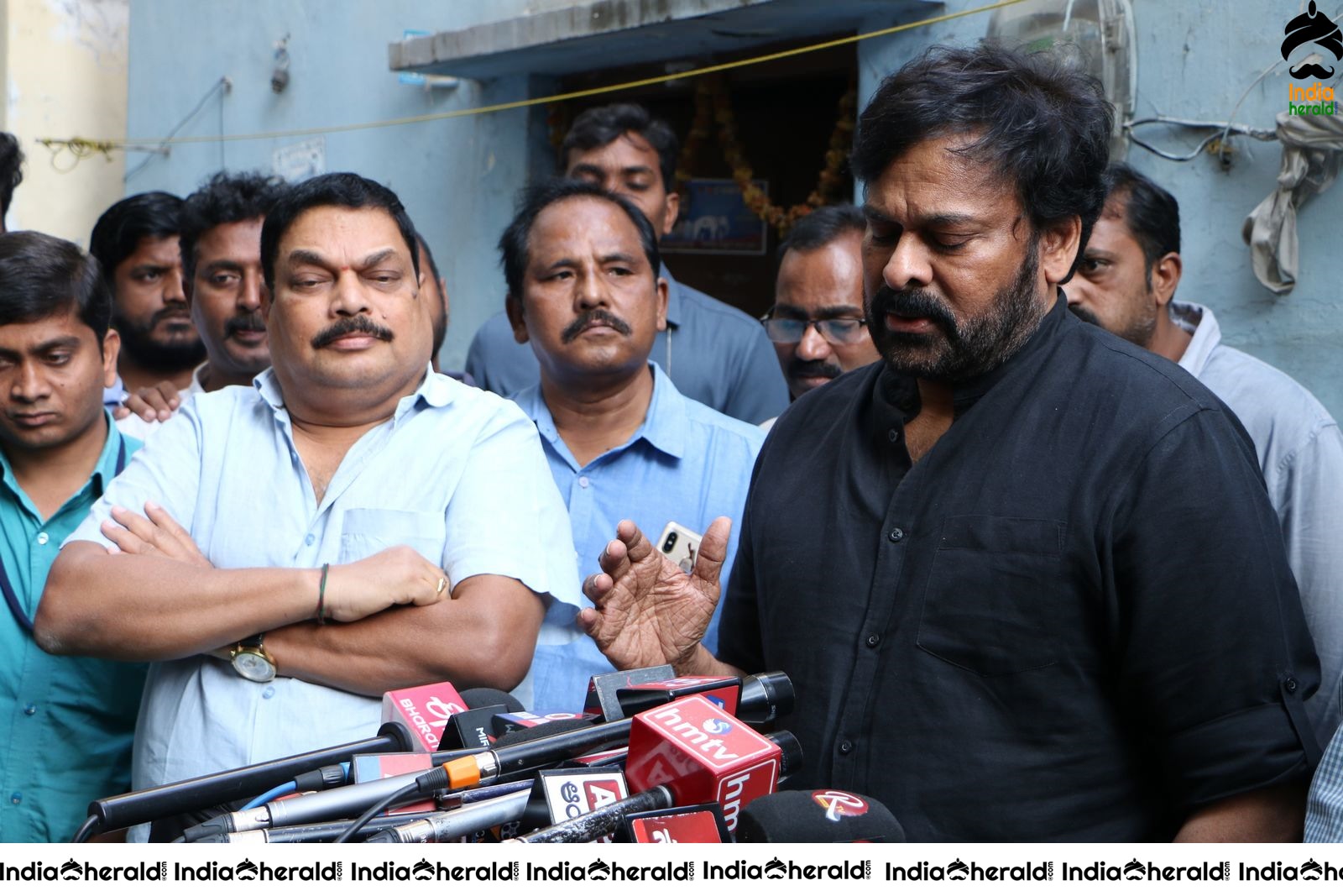 Actor Chiranjeevi Photos while Paying Final Respect to Sr Journalist Pasupuleti Ramarao Set 3