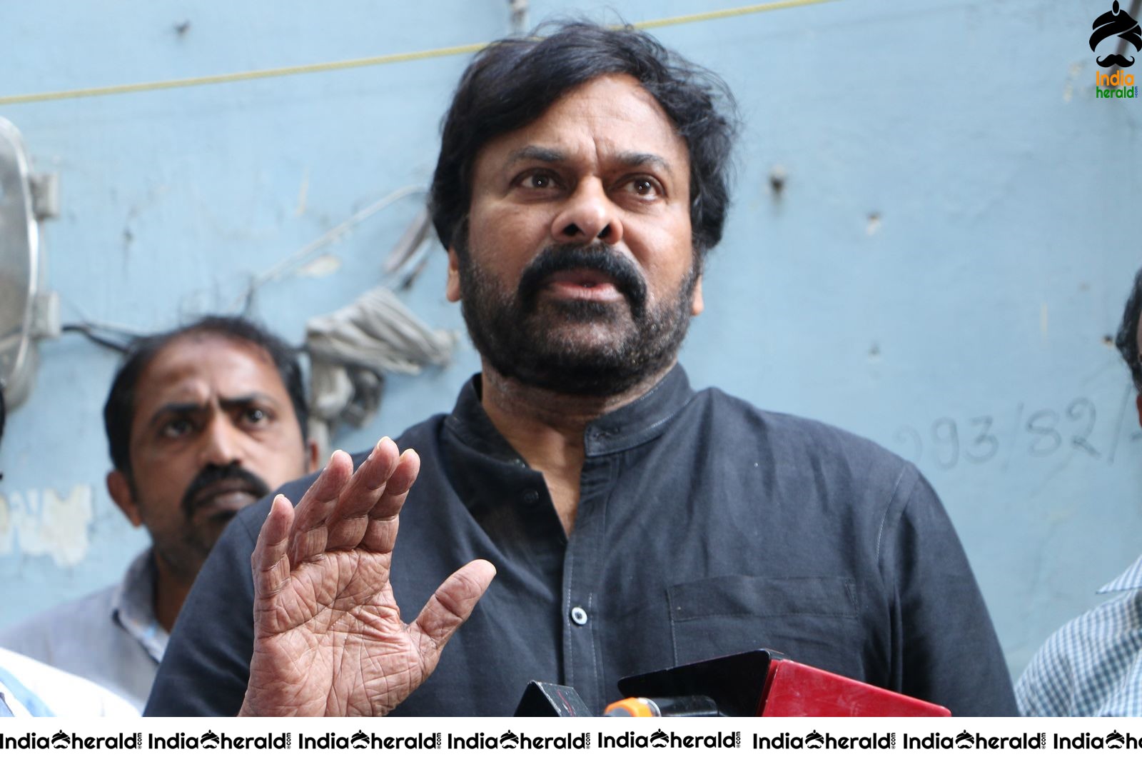 Actor Chiranjeevi Photos while Paying Final Respect to Sr Journalist Pasupuleti Ramarao Set 3