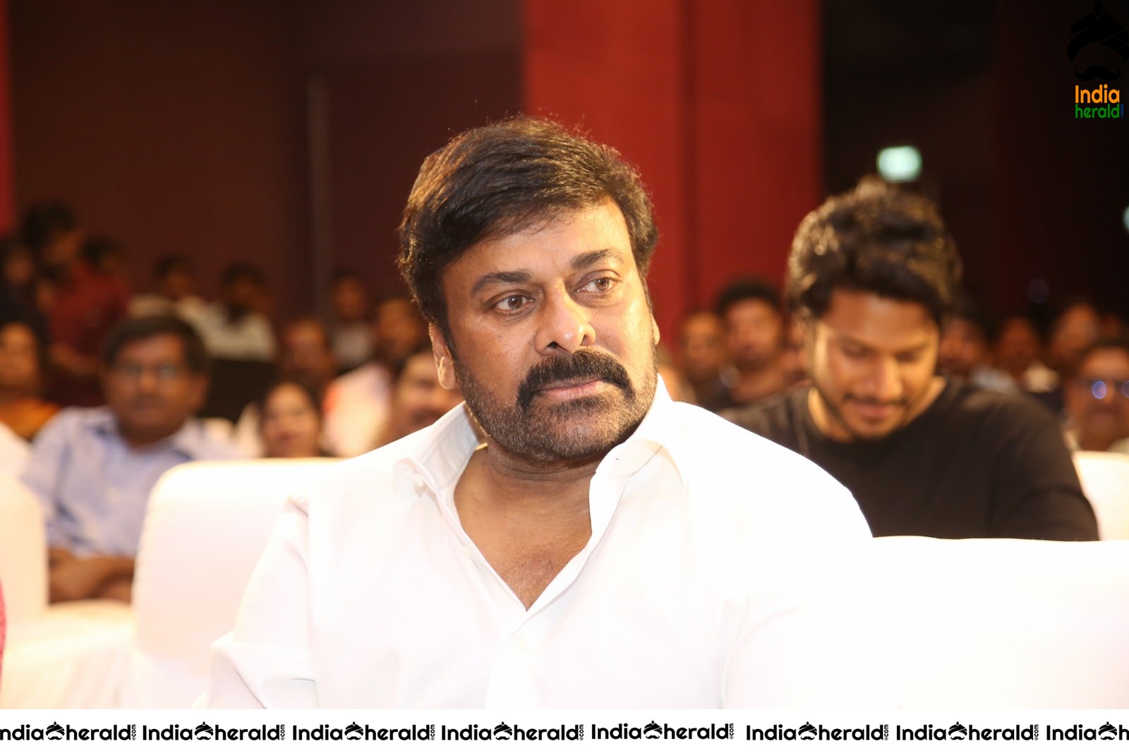 Actor Chiranjeevi Seen Interacting with other actors during an event Set 1