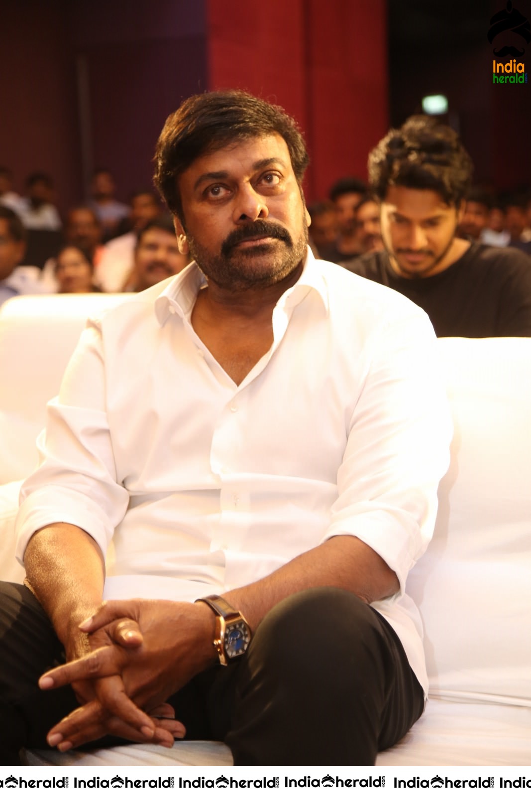 Actor Chiranjeevi Seen Interacting with other actors during an event Set 1