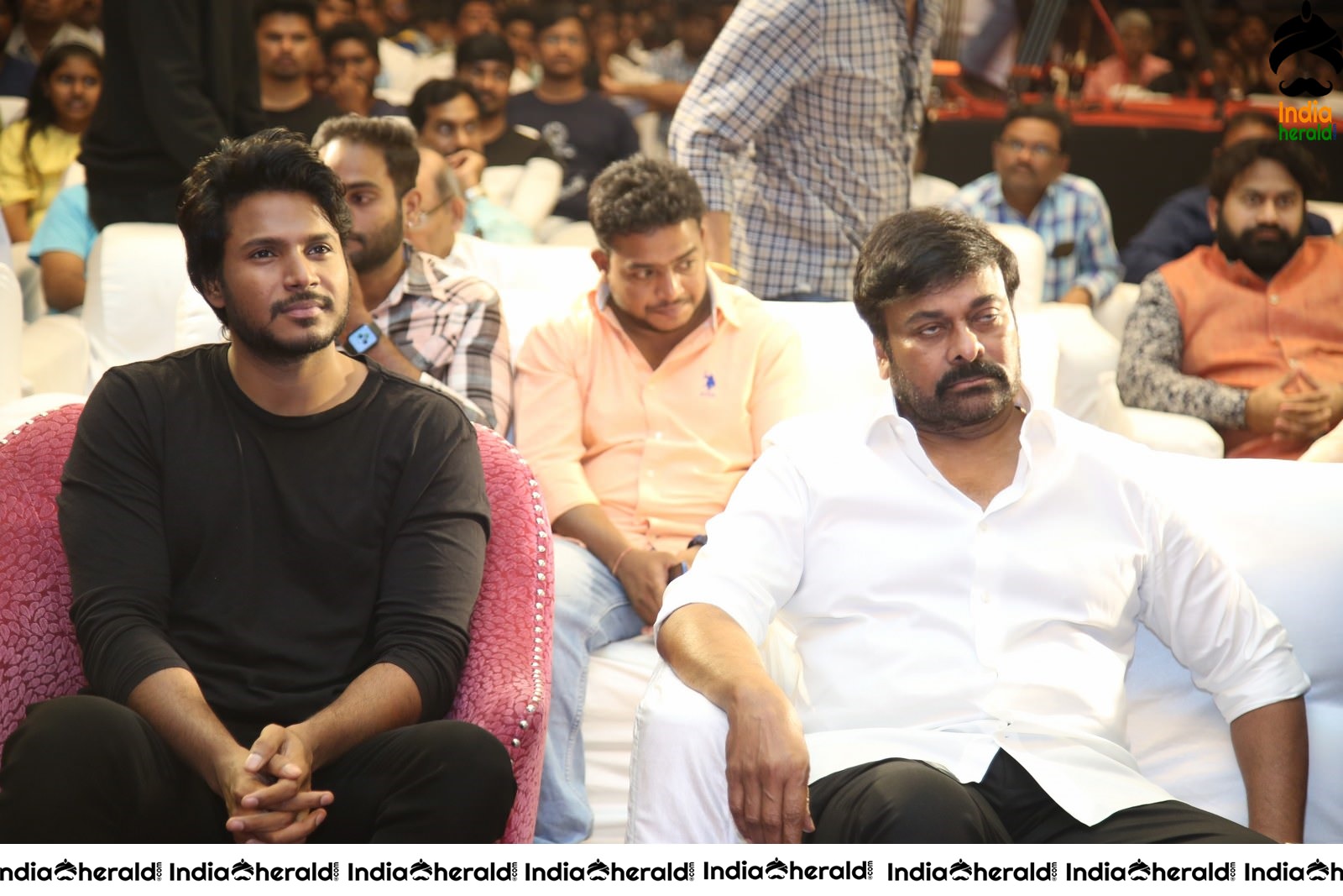 Actor Chiranjeevi Seen Interacting with other actors during an event Set 2