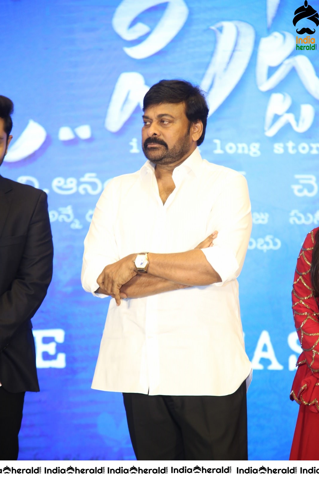 Actor Chiranjeevi Seen Interacting with other actors during an event Set 2
