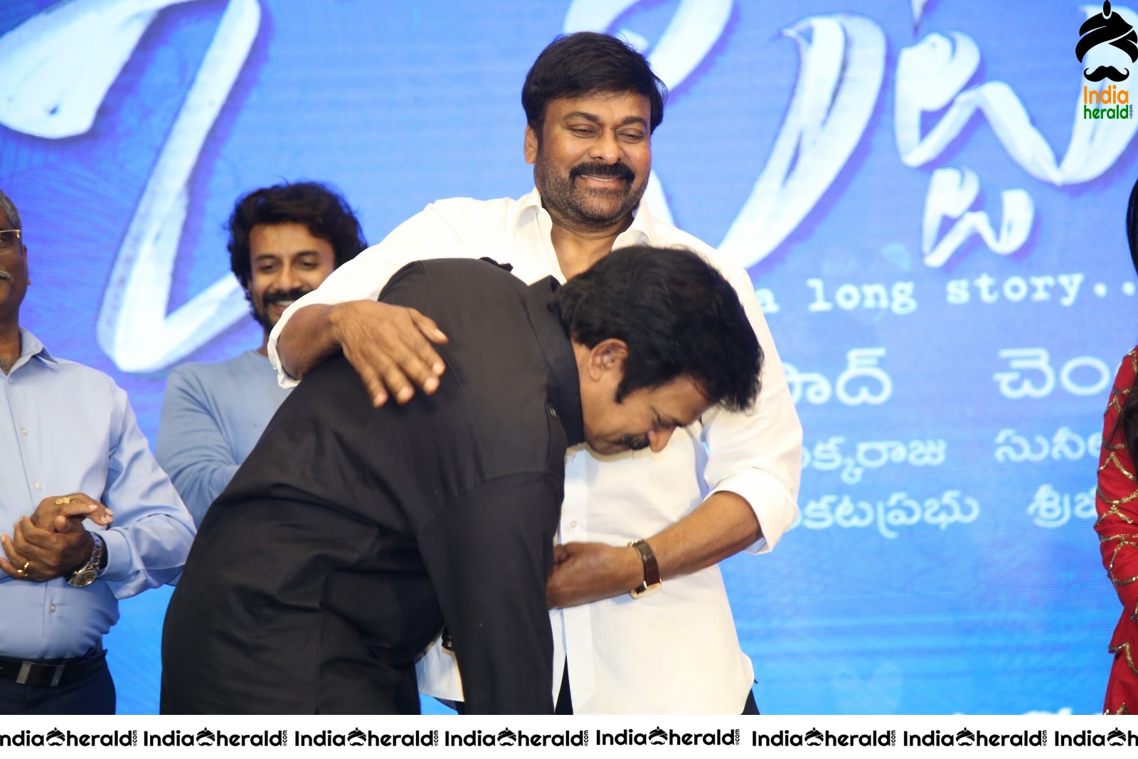 Actor Chiranjeevi Seen Interacting with other actors during an event Set 3