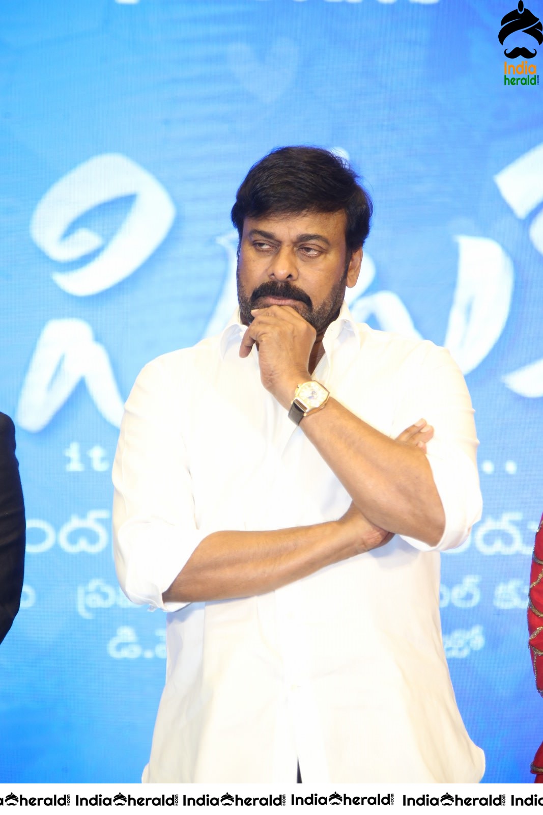 Actor Chiranjeevi Seen Interacting with other actors during an event Set 3