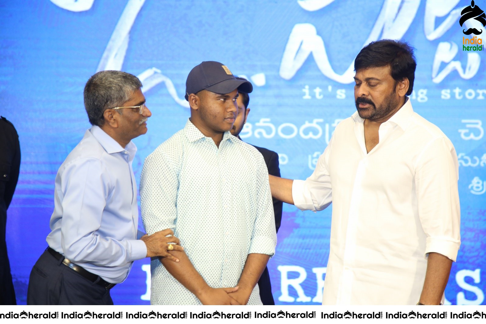 Actor Chiranjeevi Seen Interacting with other actors during an event Set 3