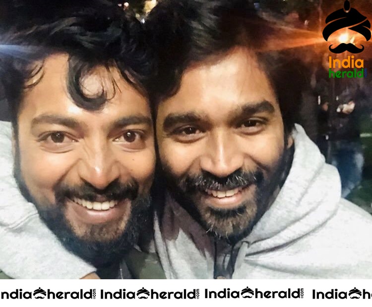 Actor Dhanush and Kalaiarasan from the sets of D40