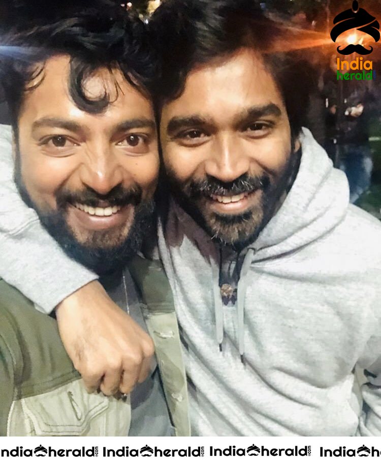 Actor Dhanush and Kalaiarasan from the sets of D40