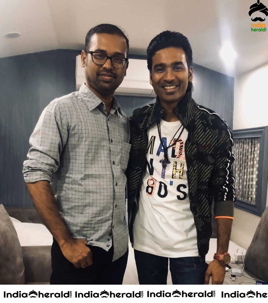 Actor Dhanush seen with Director Ram Kumar