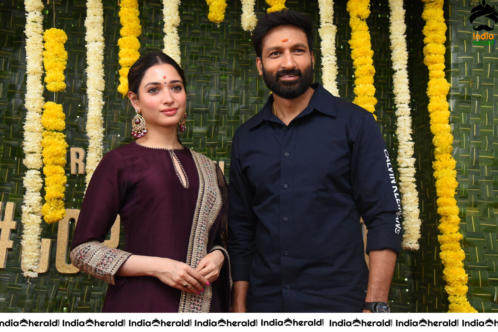 Actor Gopichand along with Milky White Beauty Tamanna Set 1