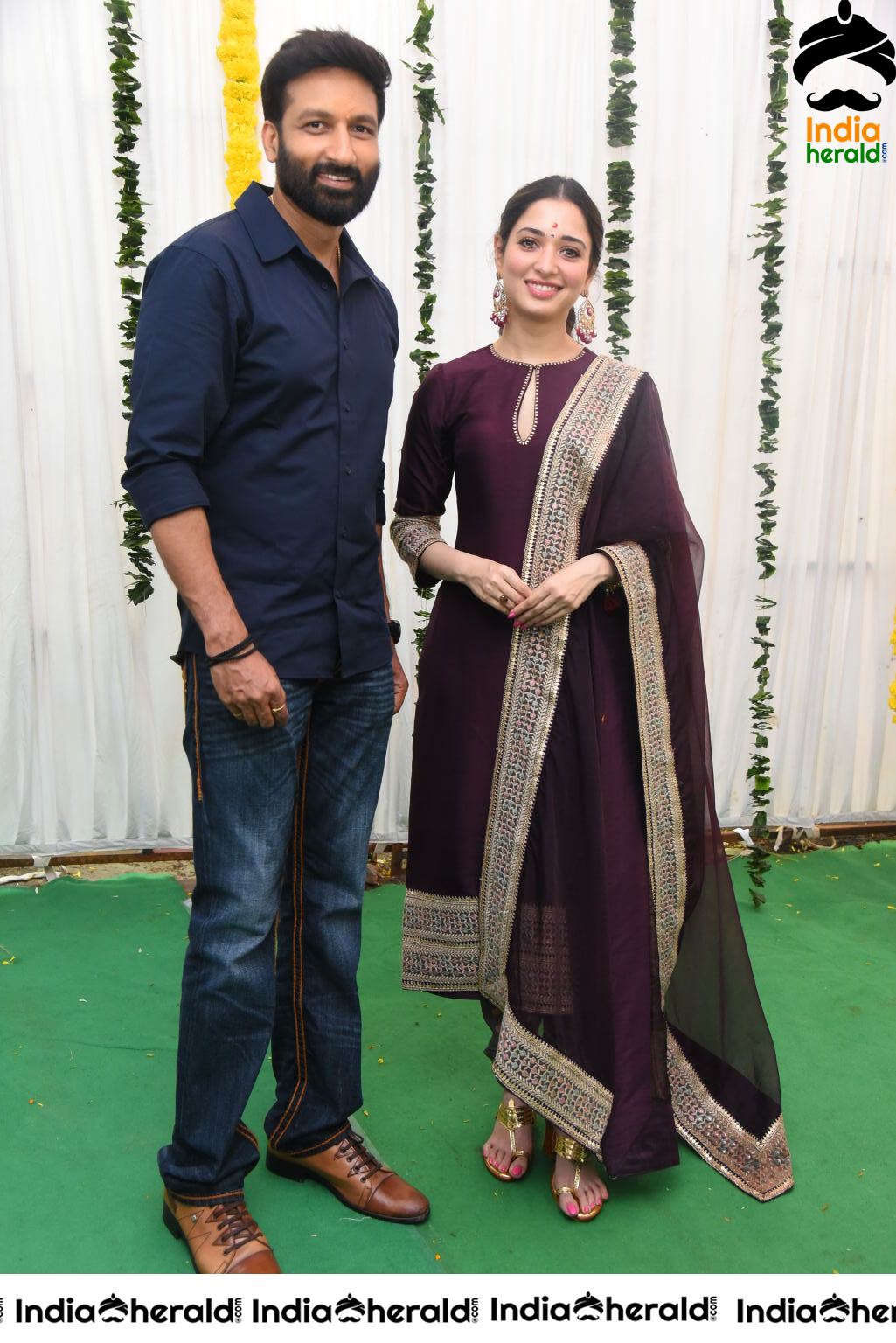 Actor Gopichand along with Milky White Beauty Tamanna Set 1