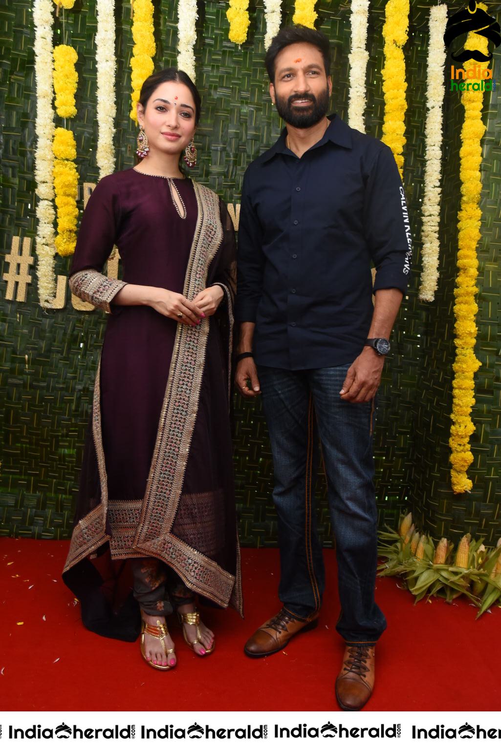 Actor Gopichand along with Milky White Beauty Tamanna Set 1