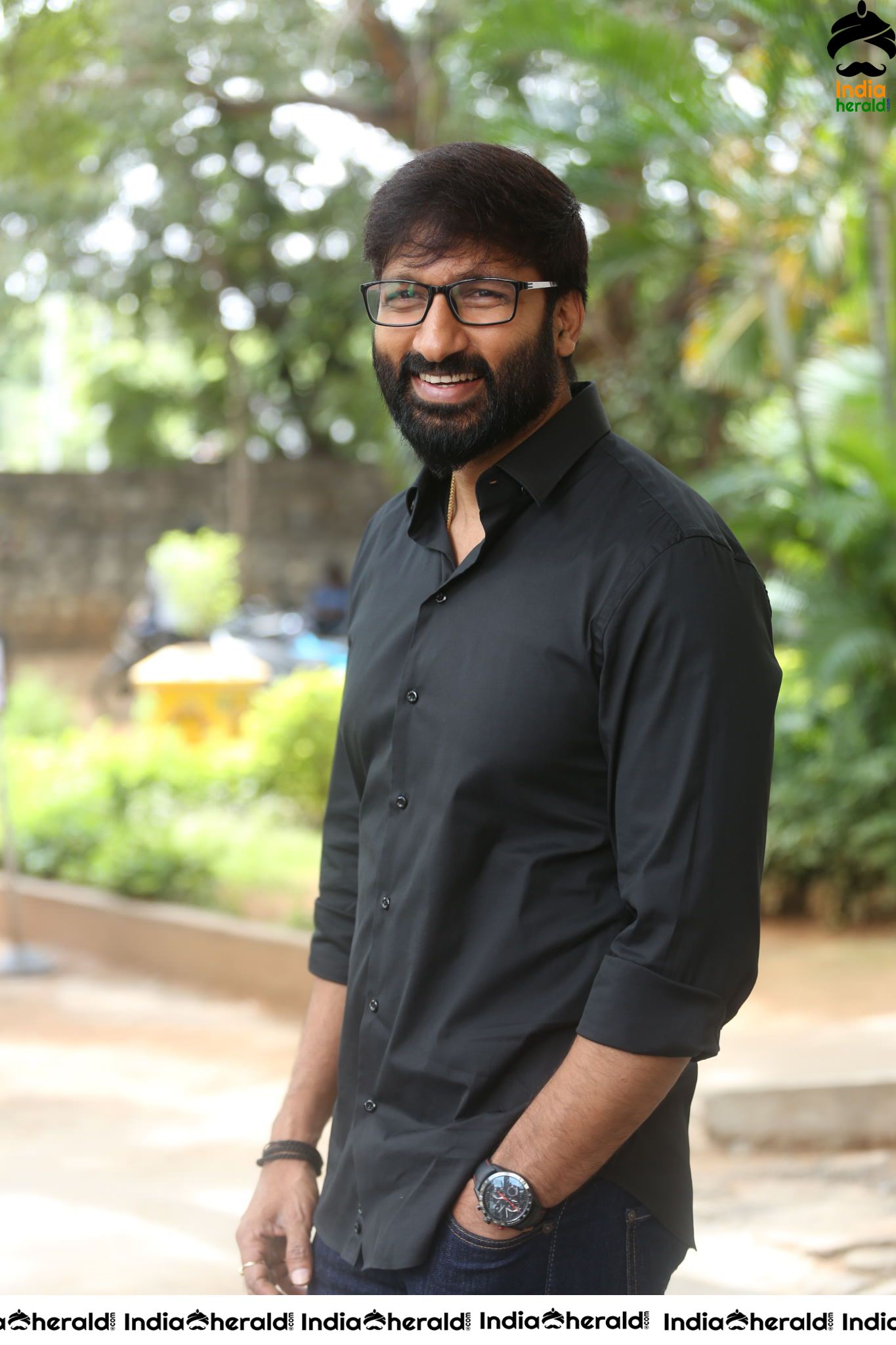 Actor Gopichand Interview Stills in Black Set 1