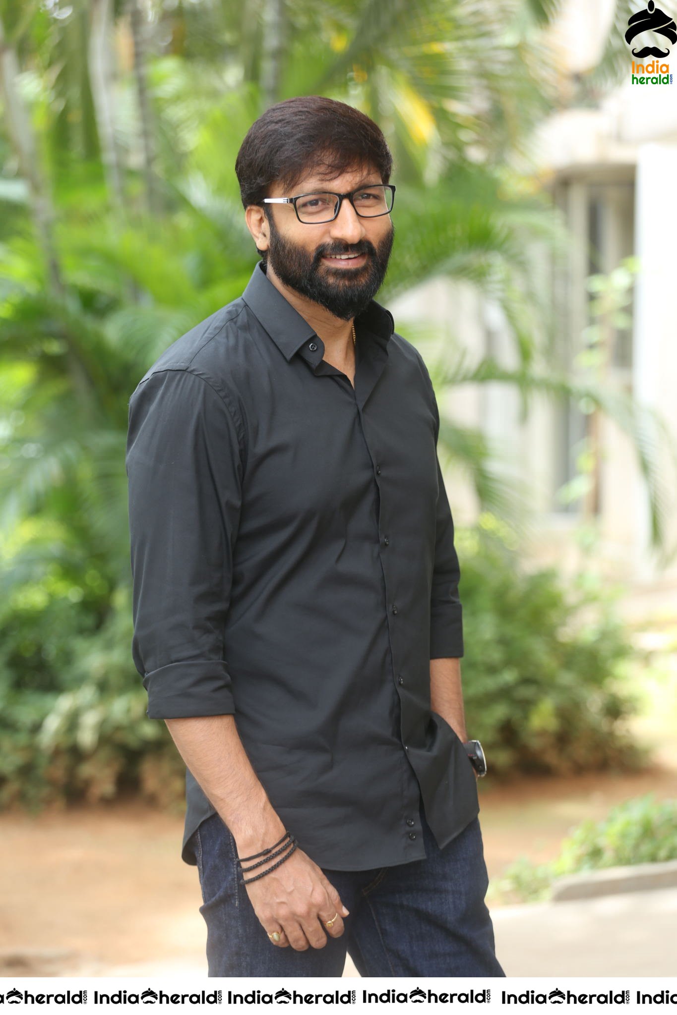 Actor Gopichand Interview Stills in Black Set 1