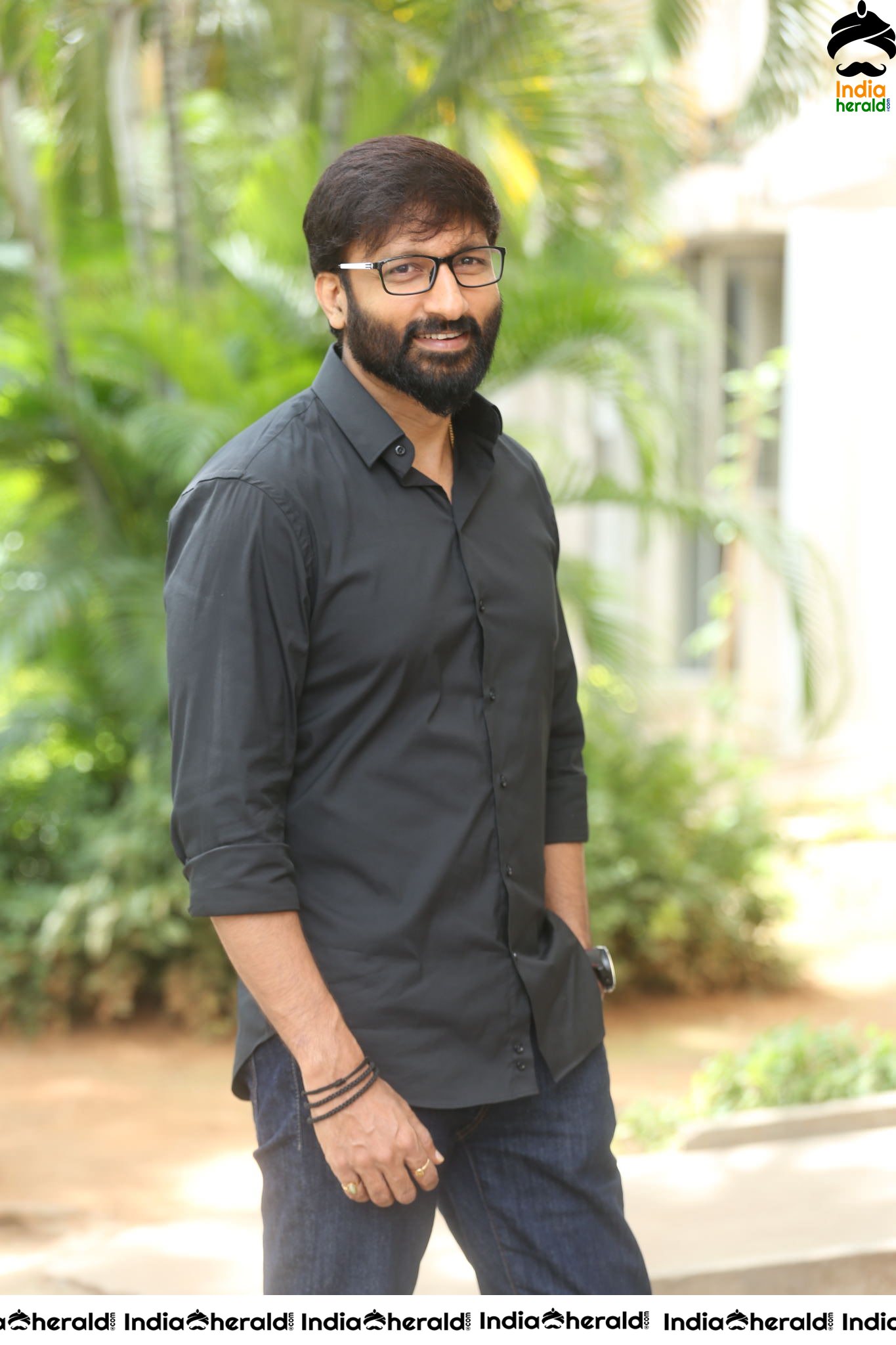 Actor Gopichand Interview Stills in Black Set 1