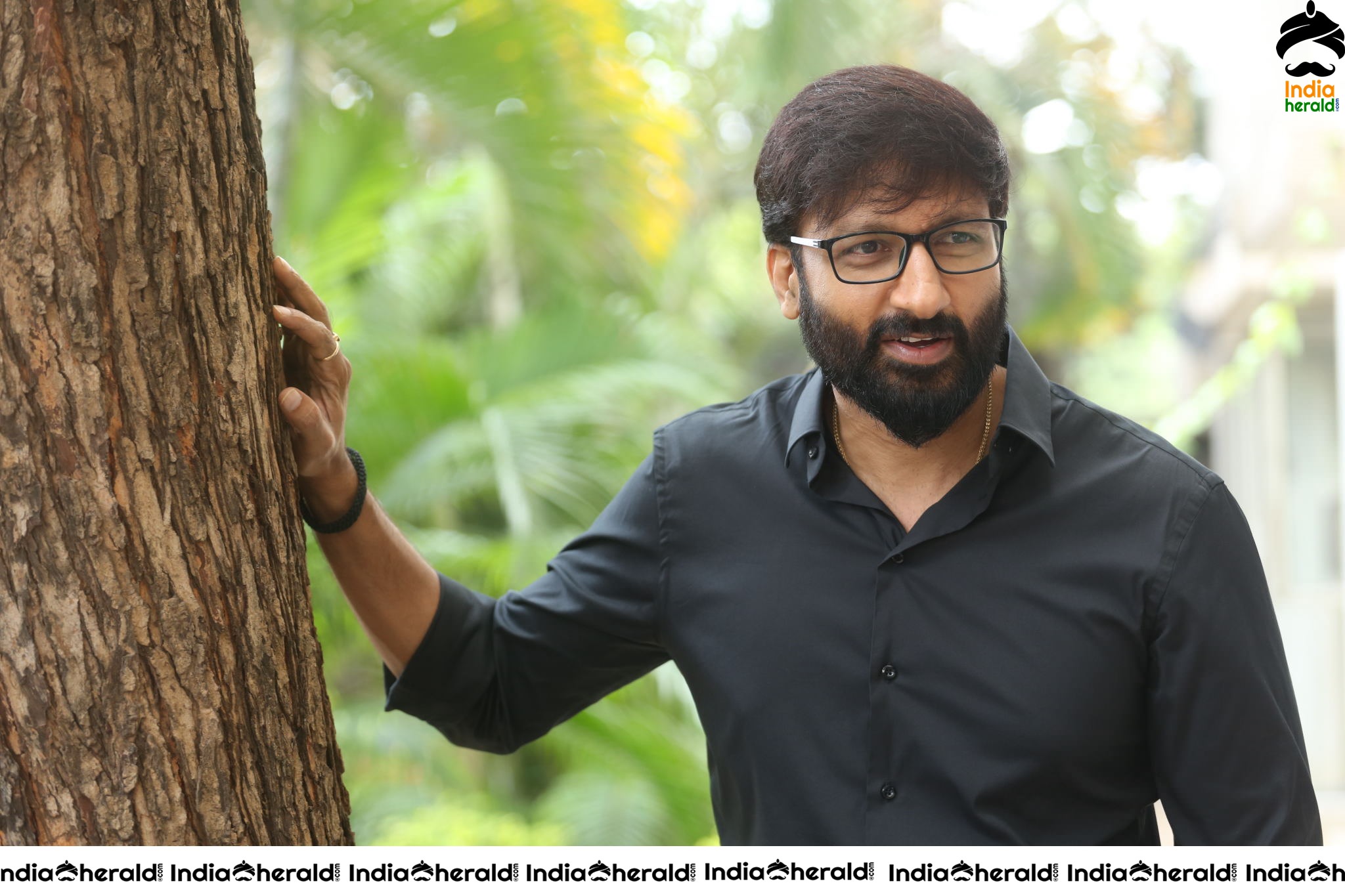 Actor Gopichand Interview Stills in Black Set 2