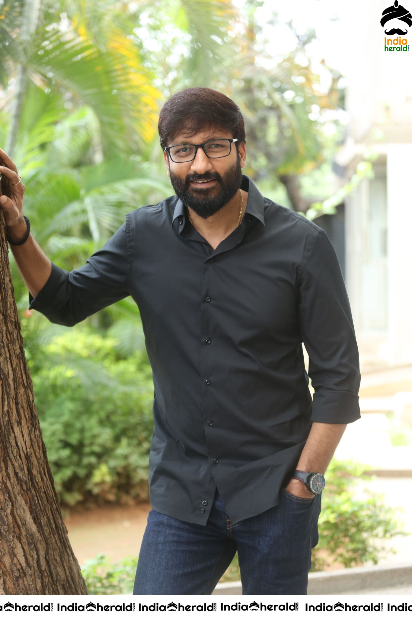 Actor Gopichand Interview Stills in Black Set 2