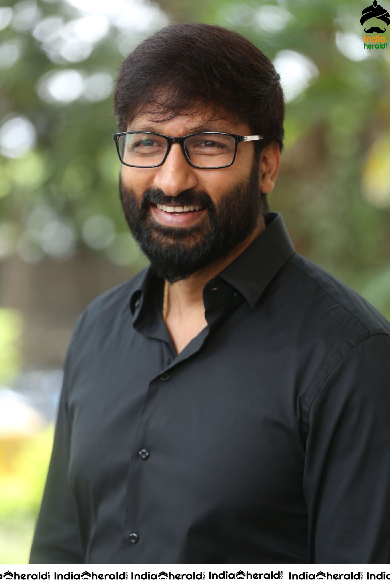 Actor Gopichand Interview Stills in Black Set 2