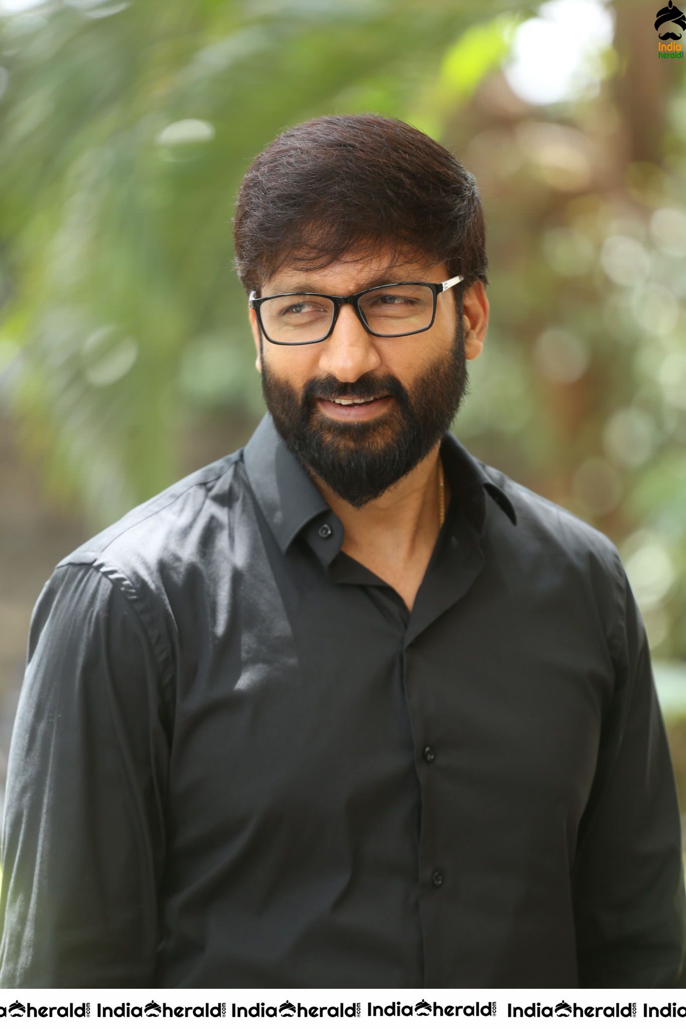 Actor Gopichand Latest Clicks with Nerd Glasses and Thick Beard Set 1