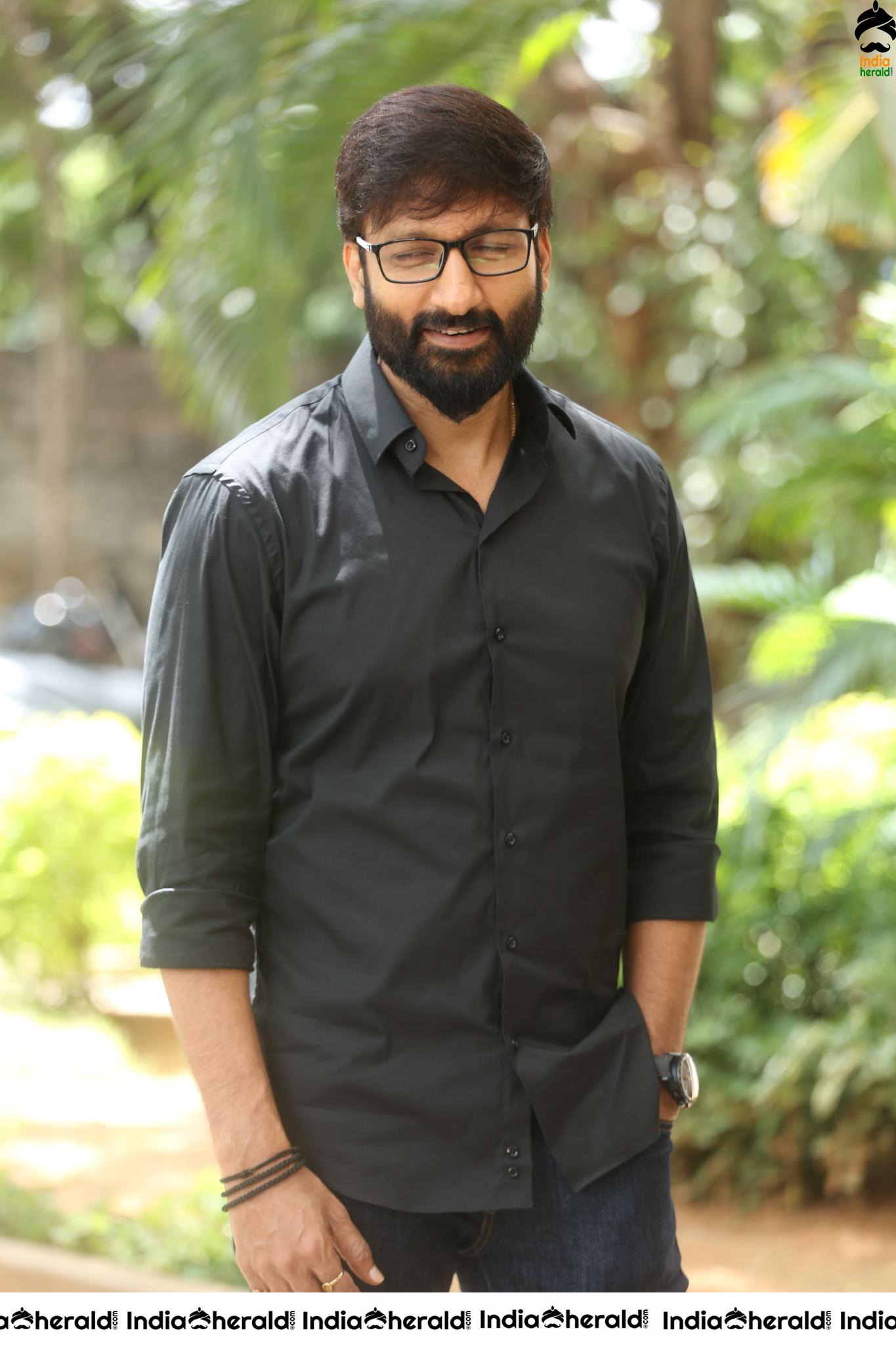 Actor Gopichand Latest Clicks with Nerd Glasses and Thick Beard Set 1