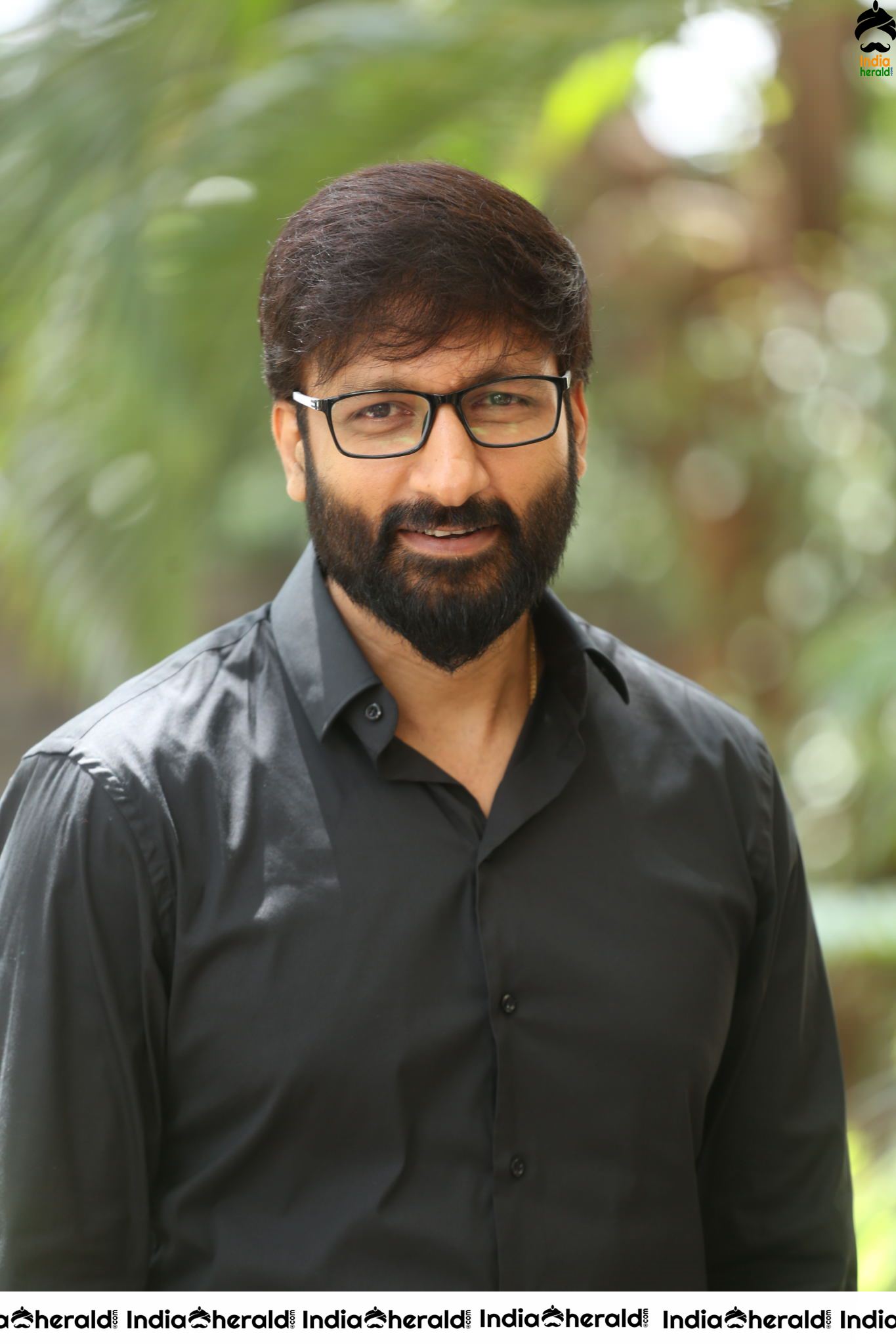 Actor Gopichand Latest Clicks with Nerd Glasses and Thick Beard Set 1