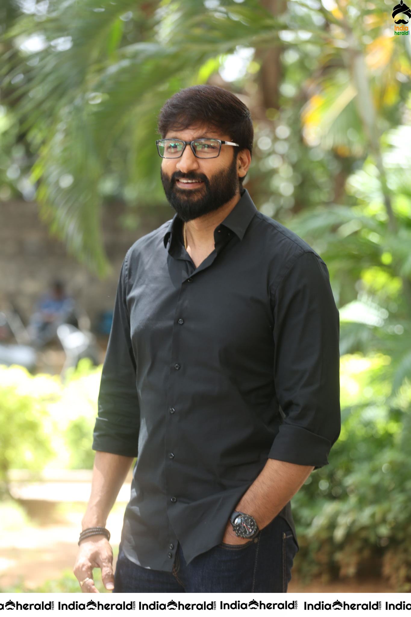Actor Gopichand Latest Clicks with Nerd Glasses and Thick Beard Set 1