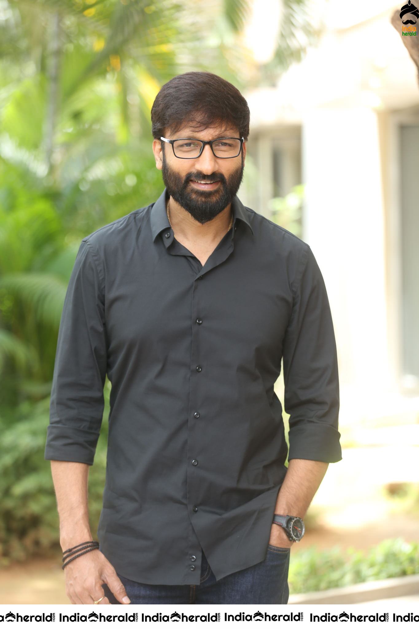 Actor Gopichand Latest Clicks with Nerd Glasses and Thick Beard Set 1