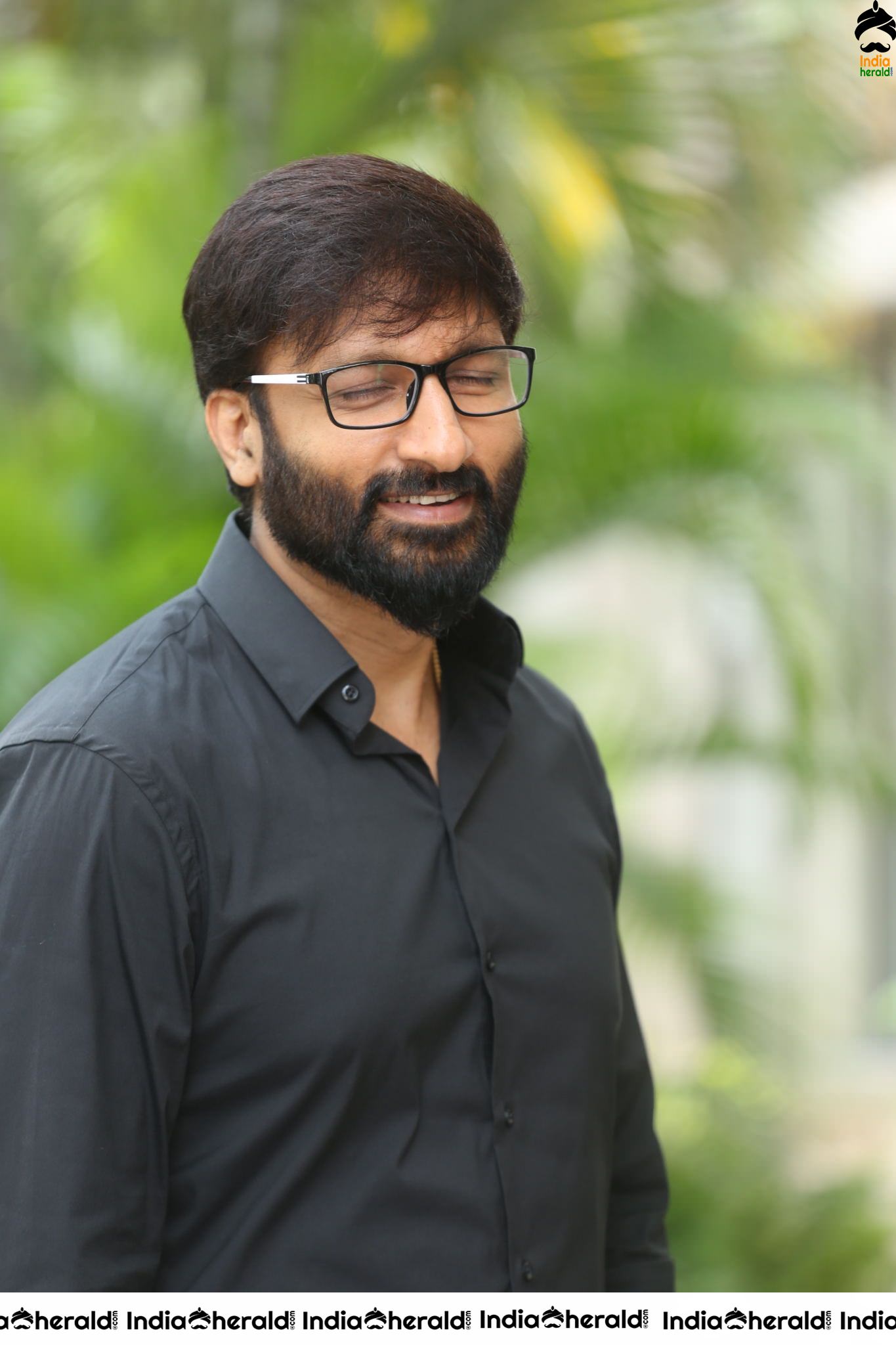 Actor Gopichand Latest Clicks with Nerd Glasses and Thick Beard Set 1