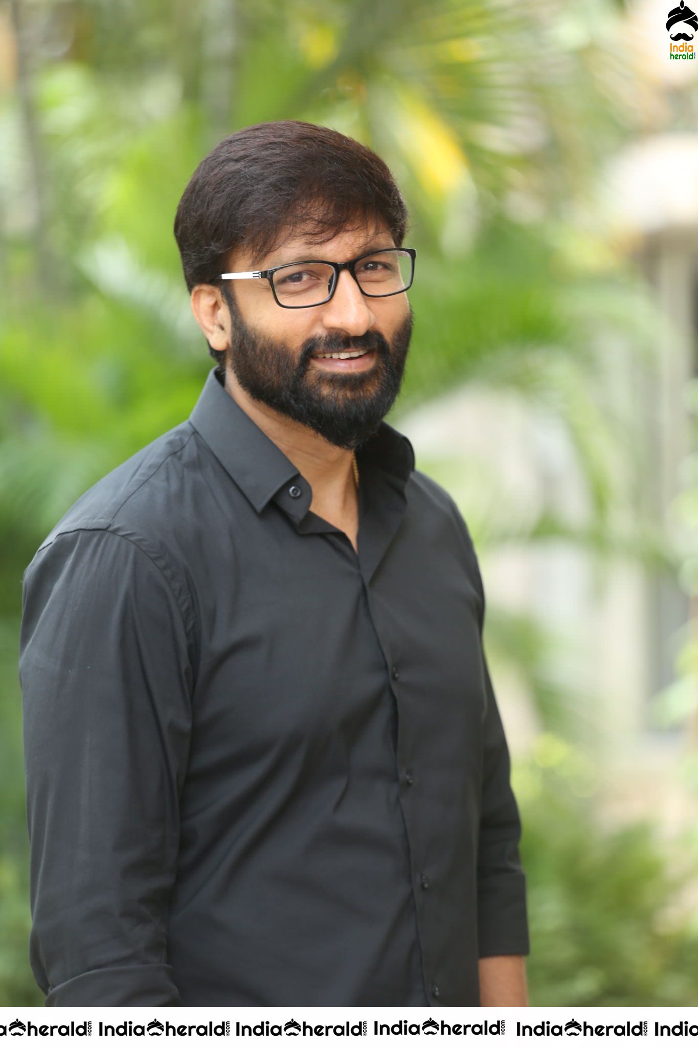 Actor Gopichand Latest Clicks with Nerd Glasses and Thick Beard Set 1