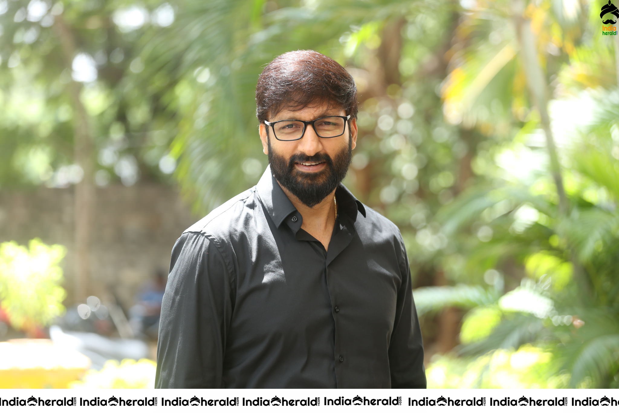 Actor Gopichand Latest Clicks with Nerd Glasses and Thick Beard Set 1