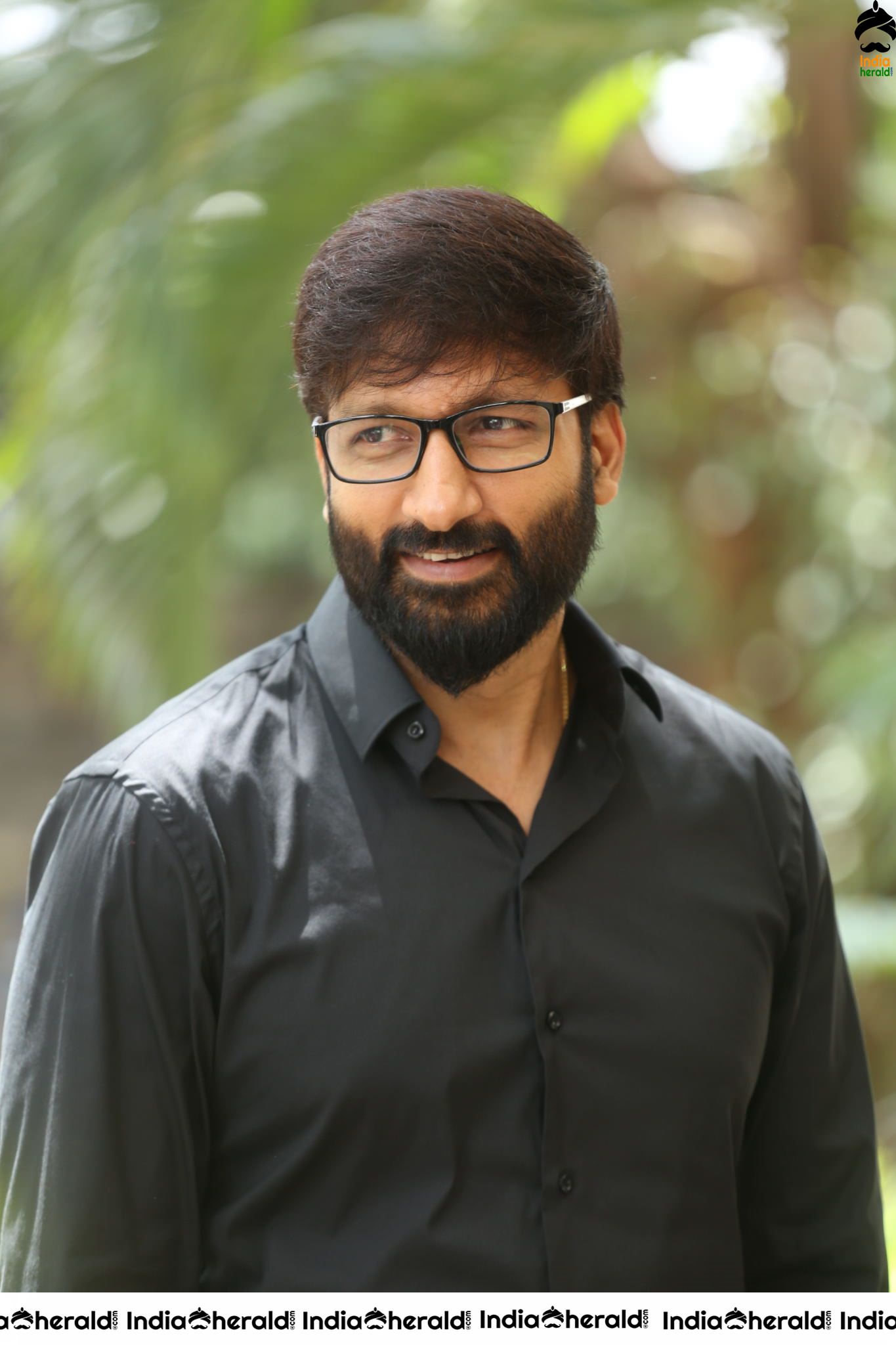 Actor Gopichand Latest Clicks with Nerd Glasses and Thick Beard Set 1