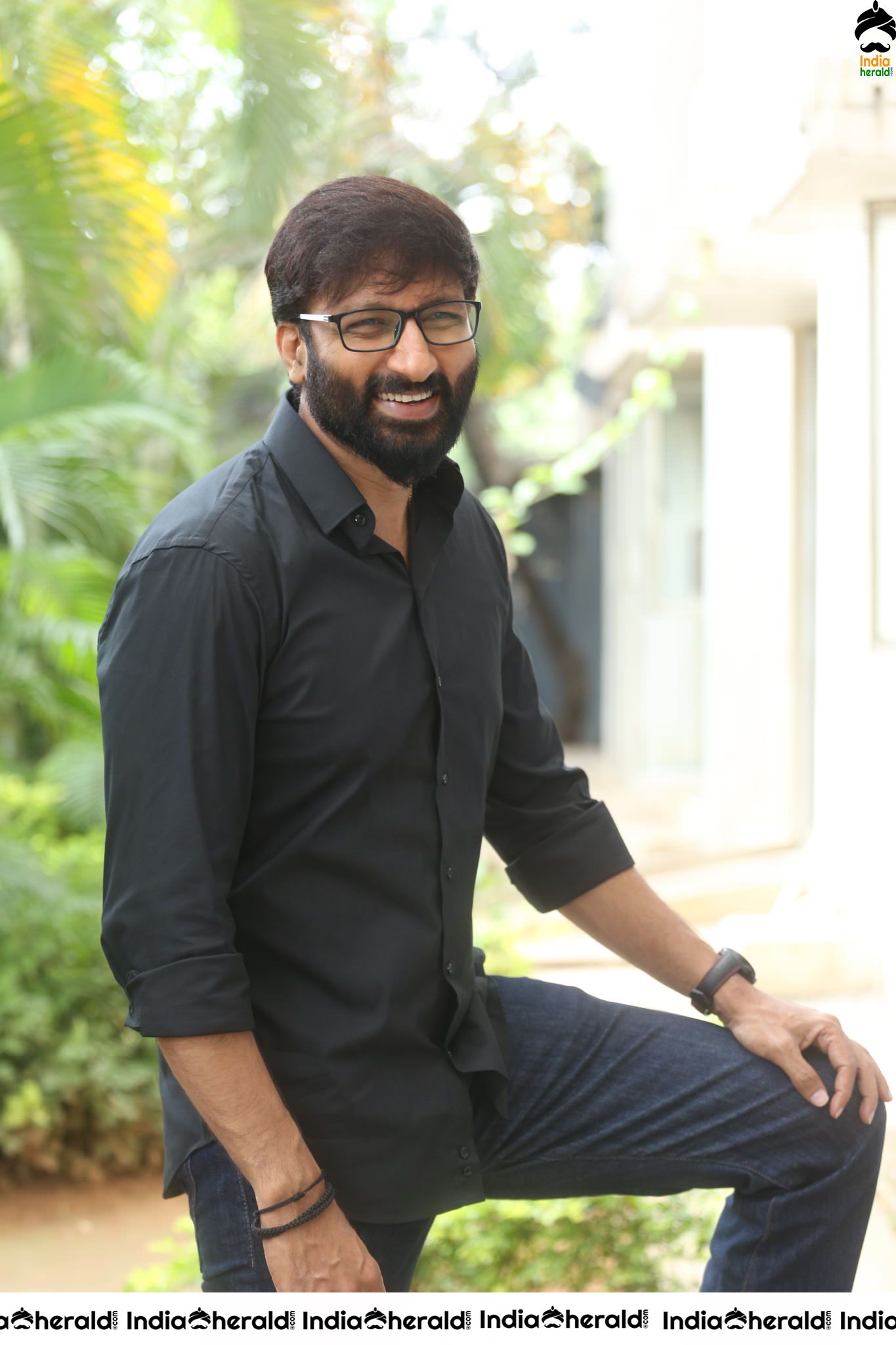 Actor Gopichand Latest Clicks with Nerd Glasses and Thick Beard Set 2