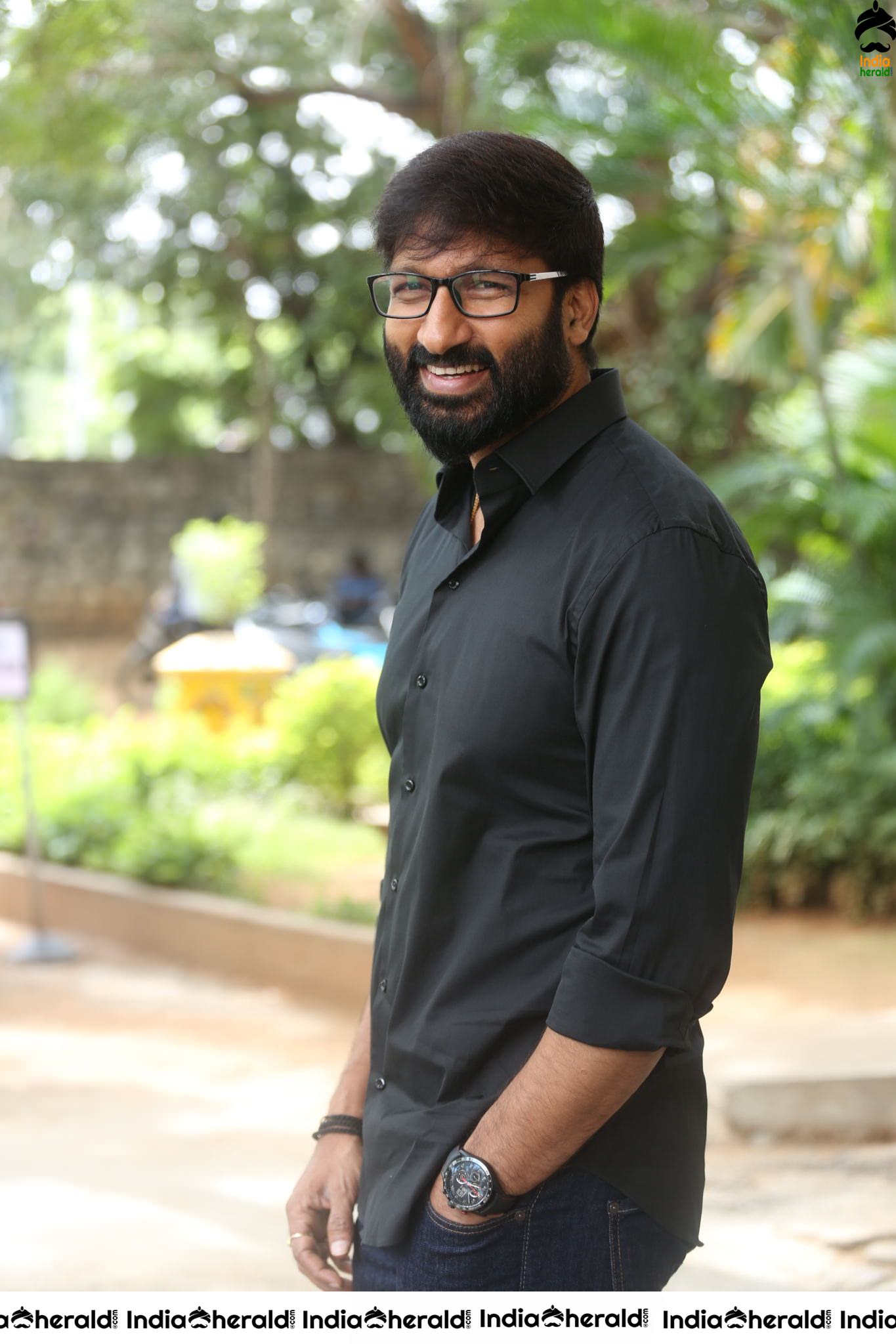 Actor Gopichand Latest Clicks with Nerd Glasses and Thick Beard Set 2