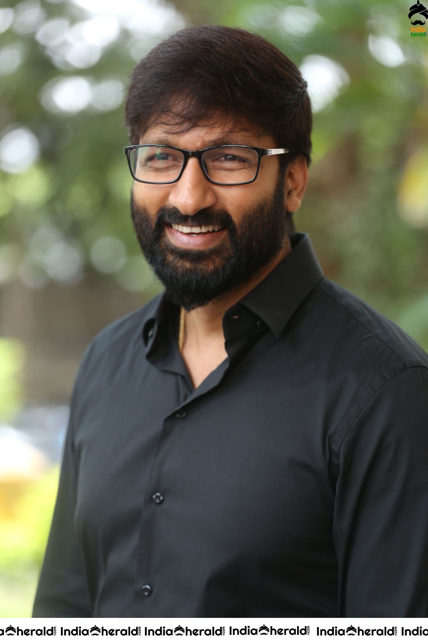 Actor Gopichand Latest Clicks with Nerd Glasses and Thick Beard Set 2