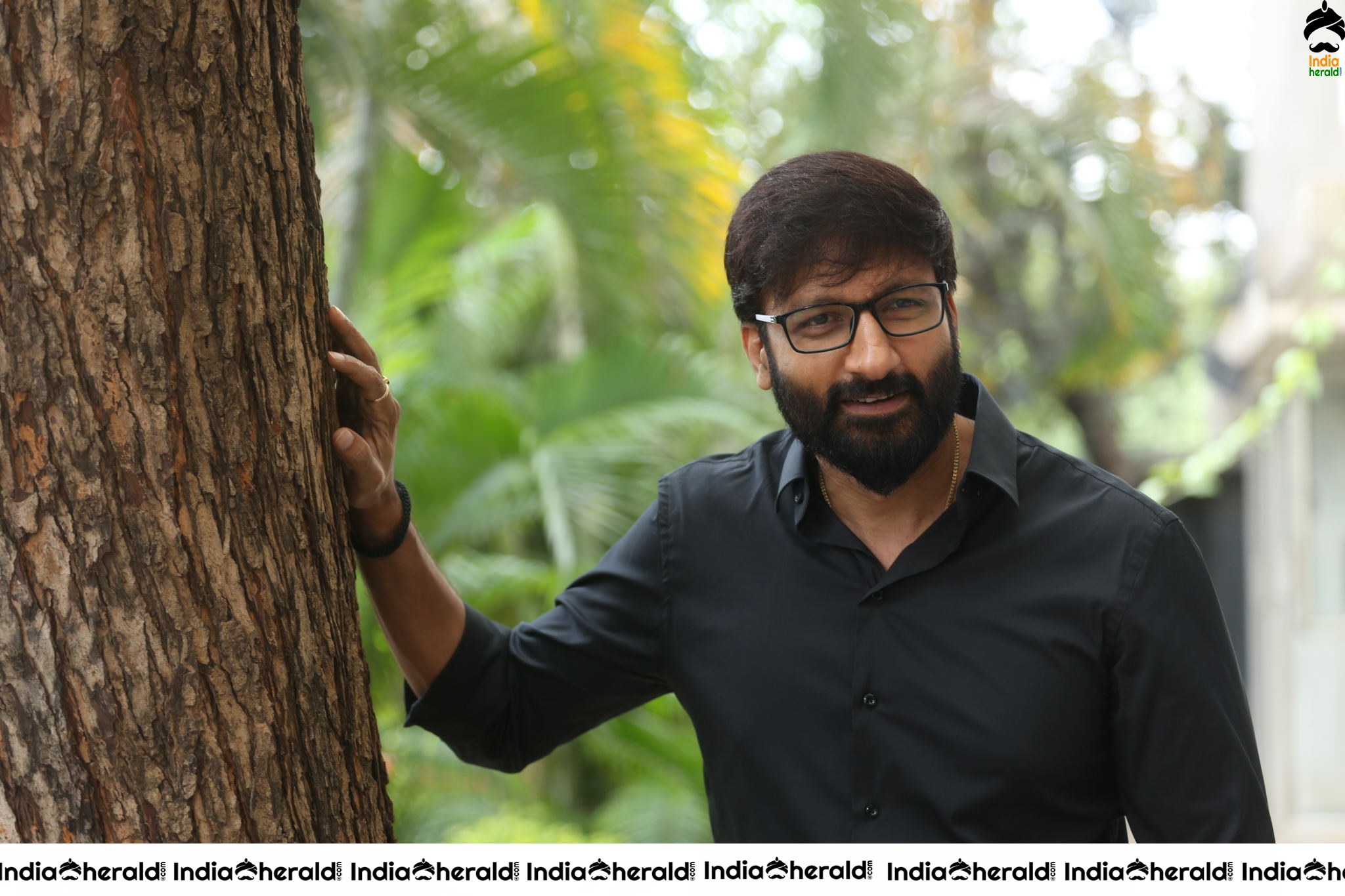 Actor Gopichand Latest Clicks with Nerd Glasses and Thick Beard Set 2