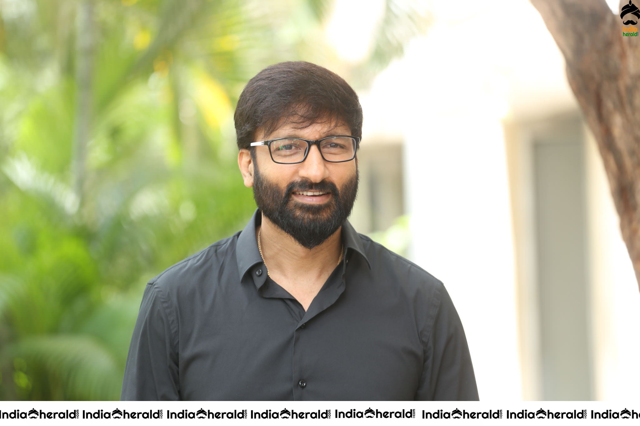 Actor Gopichand Latest Clicks with Nerd Glasses and Thick Beard Set 2