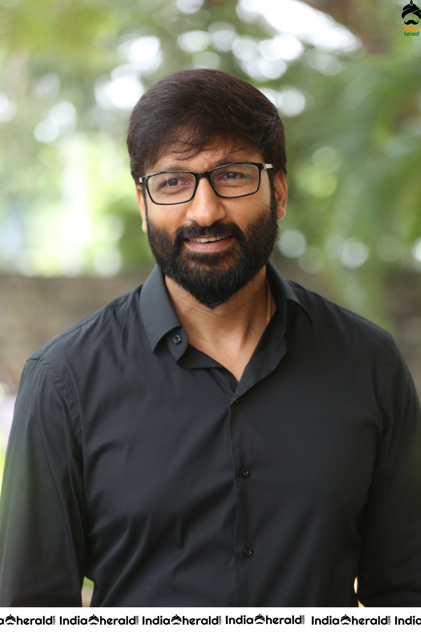 Actor Gopichand Latest Clicks with Nerd Glasses and Thick Beard Set 2