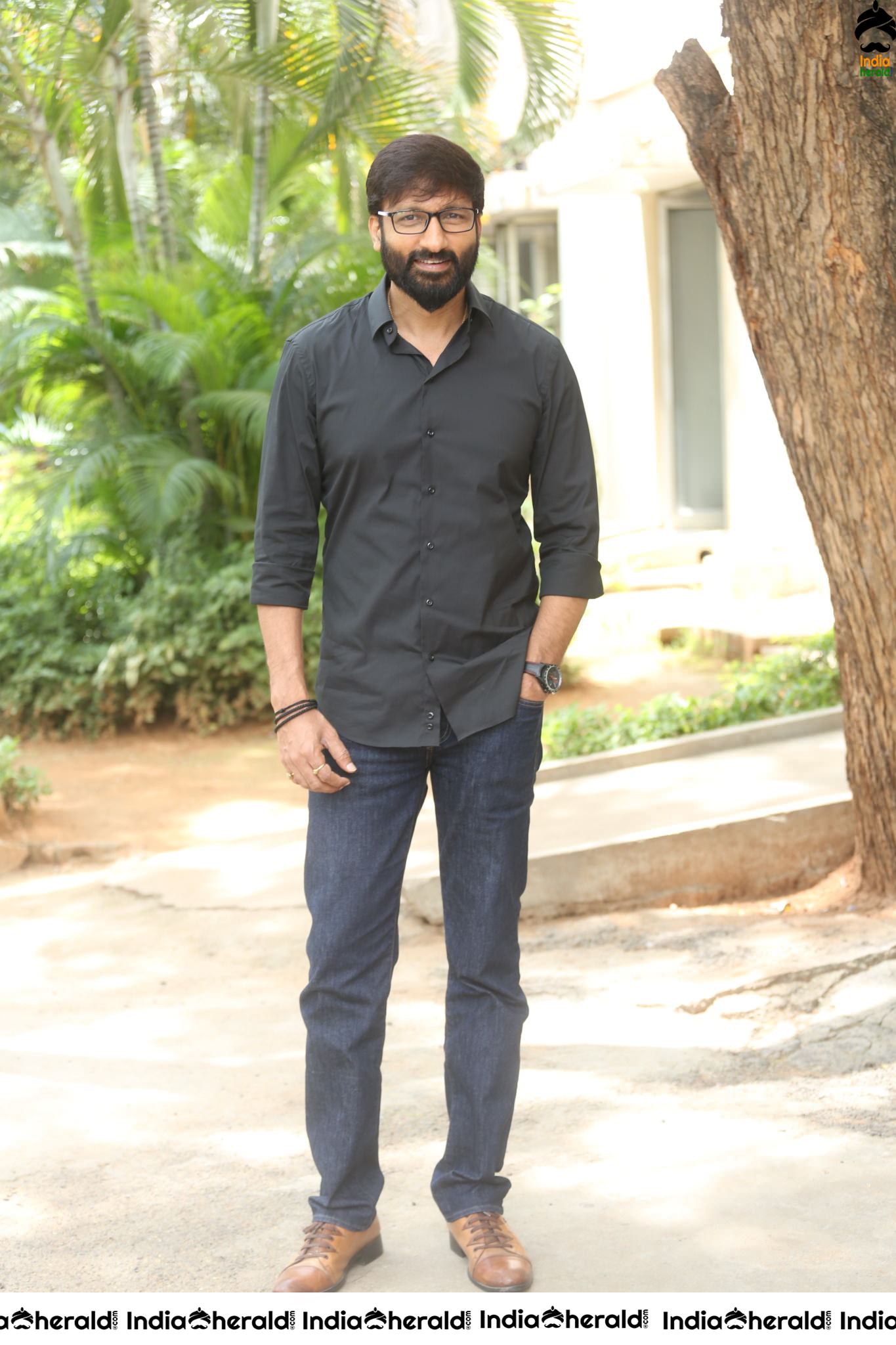 Actor Gopichand Latest Clicks with Nerd Glasses and Thick Beard Set 2