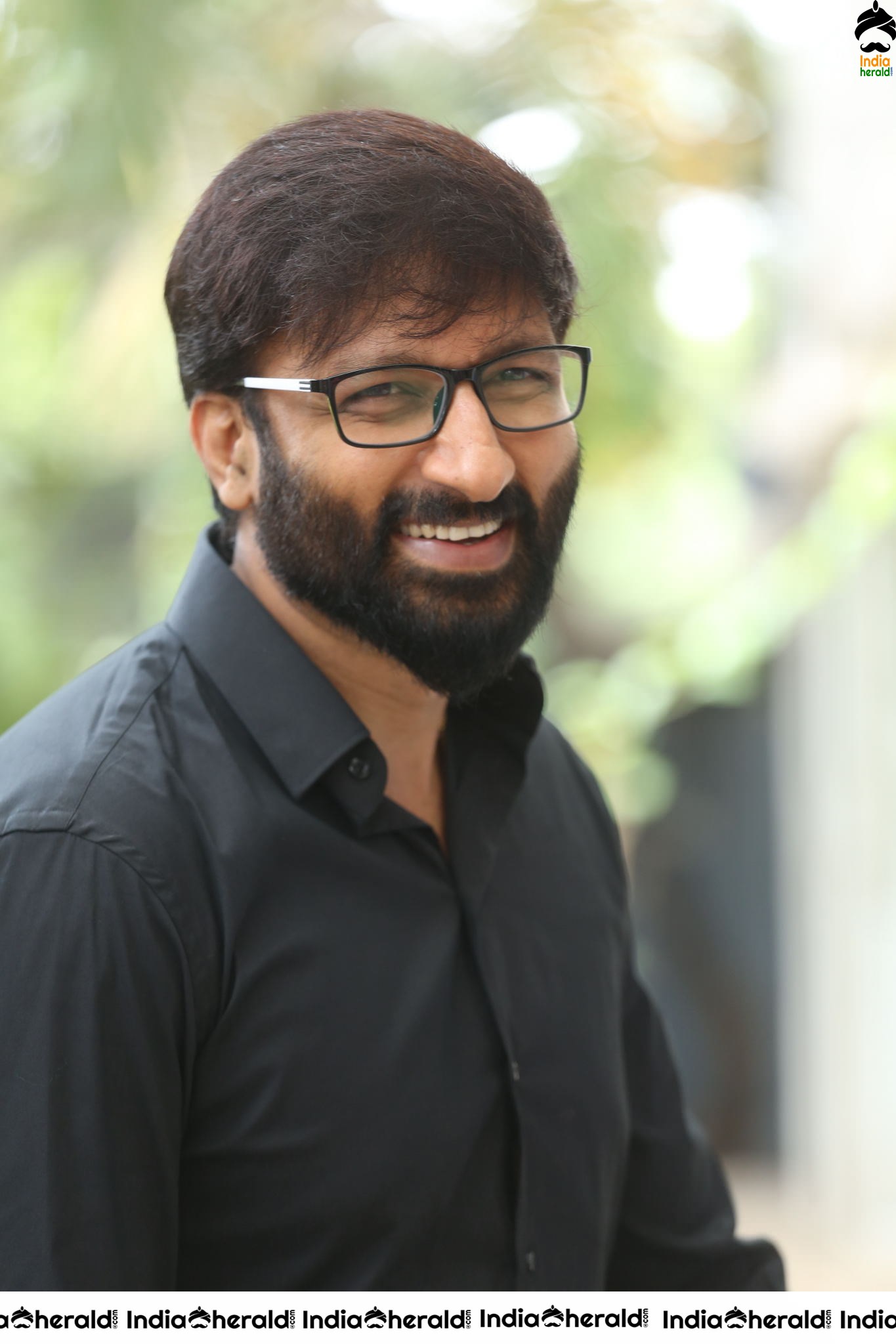 Actor Gopichand Latest Clicks with Nerd Glasses and Thick Beard Set 2