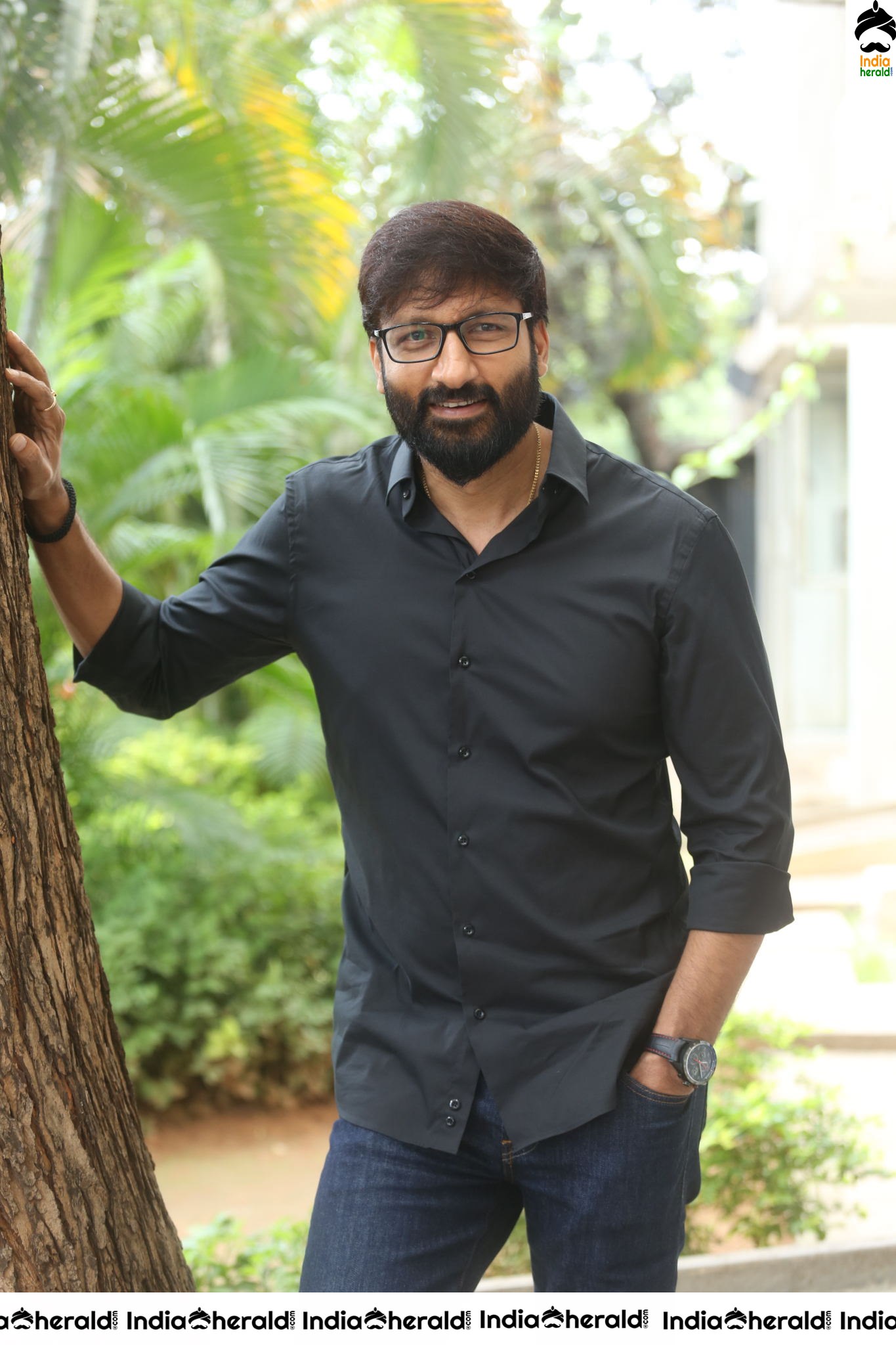 Actor Gopichand Latest Clicks with Nerd Glasses and Thick Beard Set 2