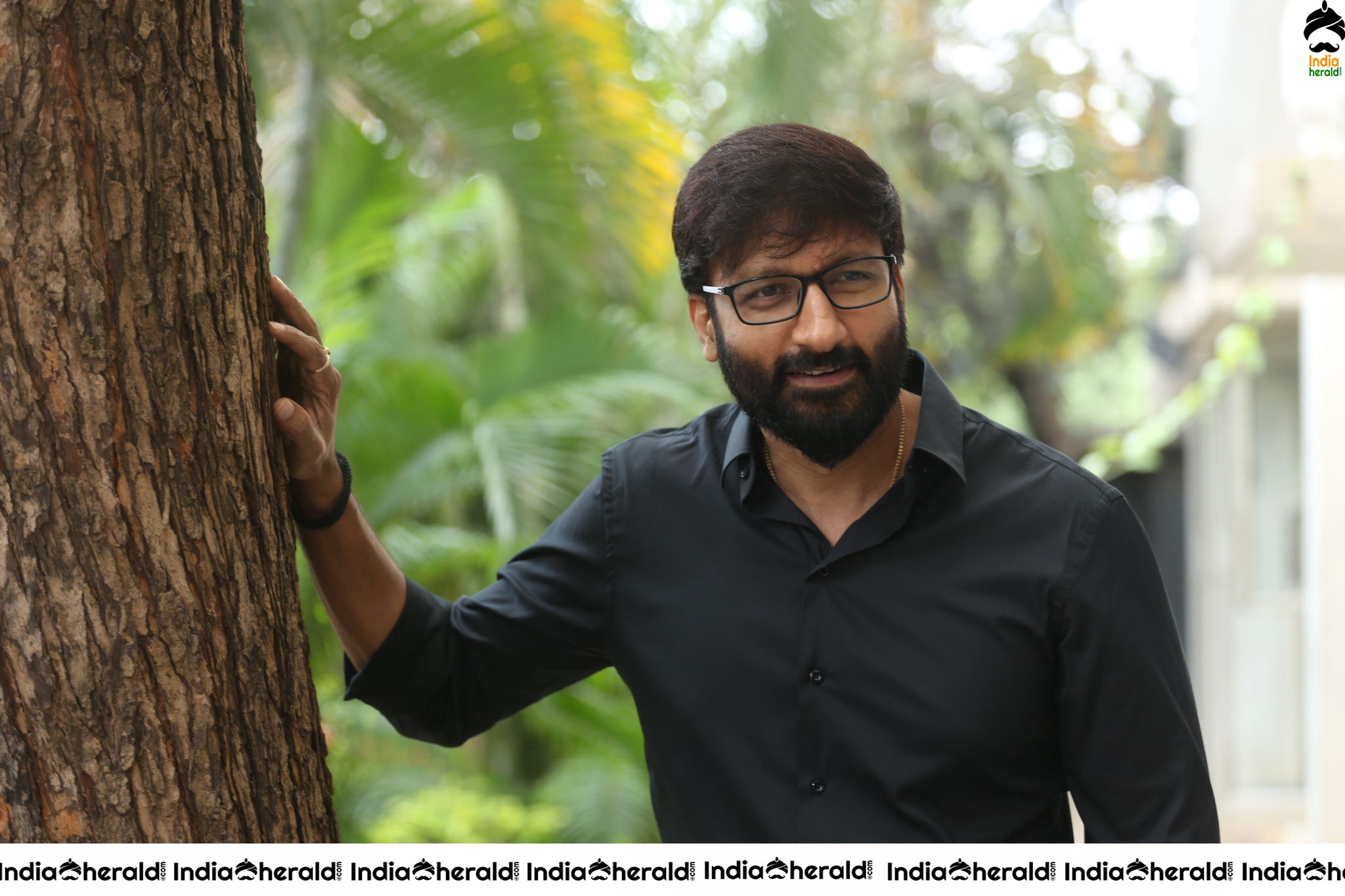 Actor Gopichand Latest Clicks with Nerd Glasses and Thick Beard Set 2