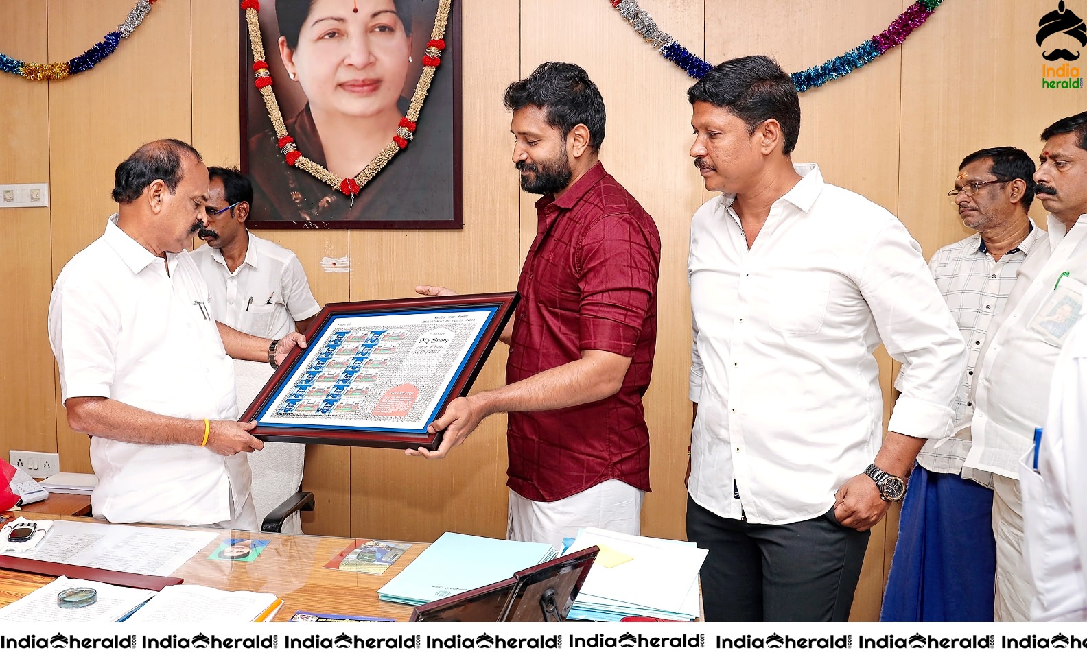 Actor Jaivanth with Minister Kadambur Raju