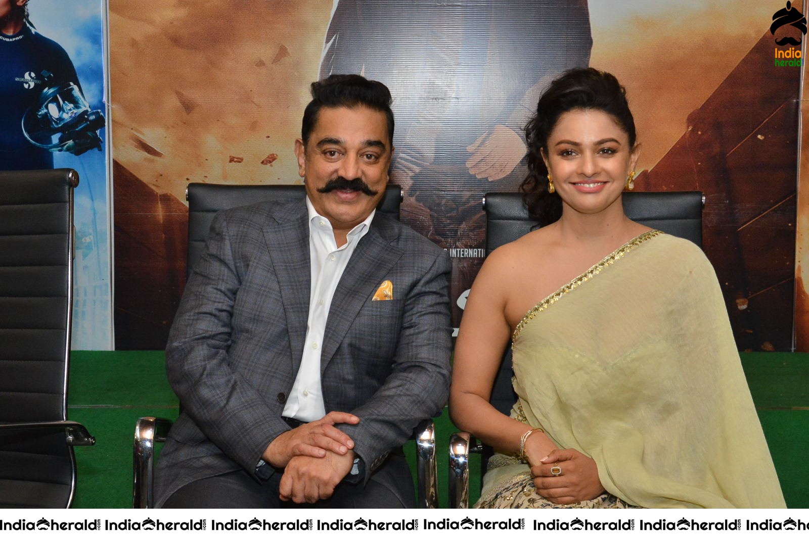 Actor Kamal Haasan with Hot Pooja Kumar and Andrea Jeremiah