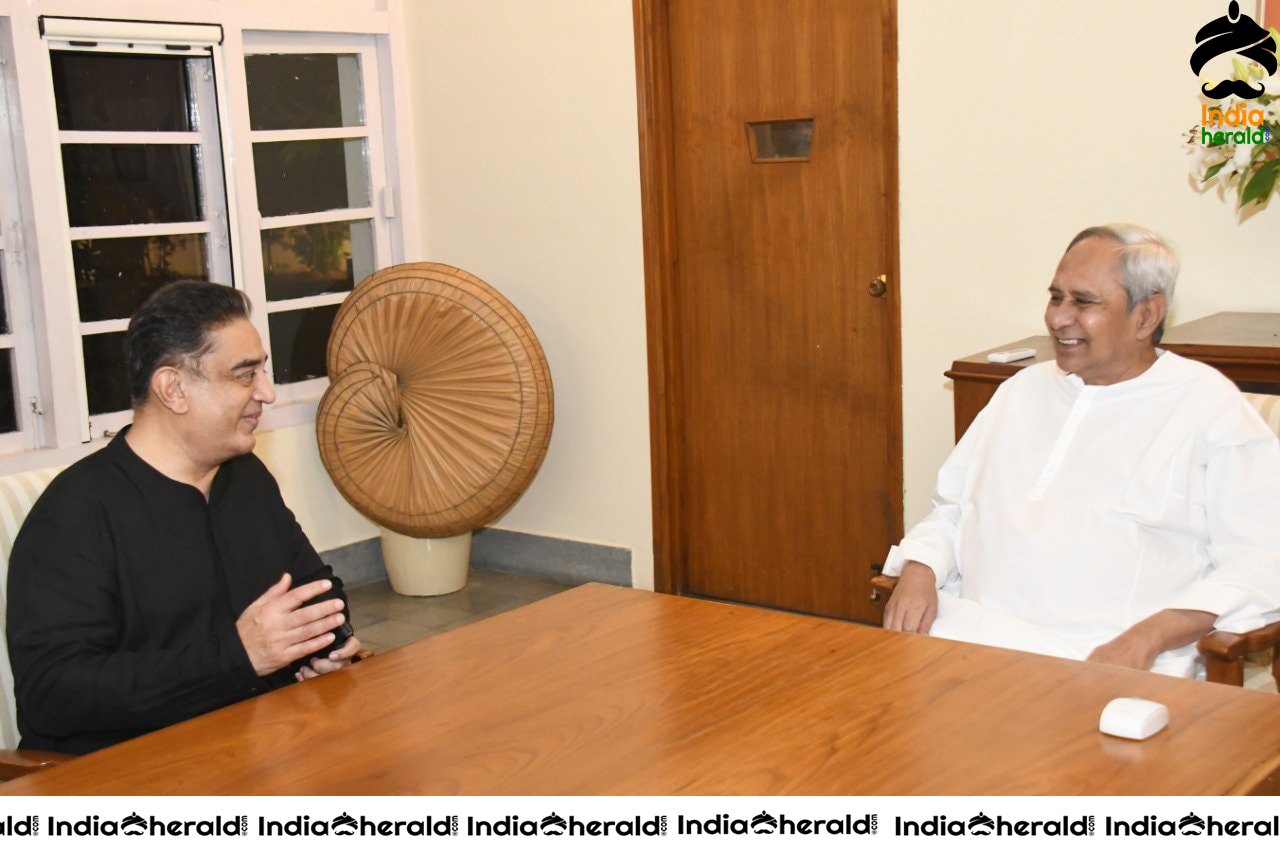 Actor Kamal Haasan with Odisha Chief Minister Naveen Patnaik