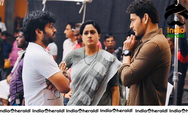 Actor Mahesh Babu and Vijaya Shanthi from the sets of Sarileru Neekevvaru