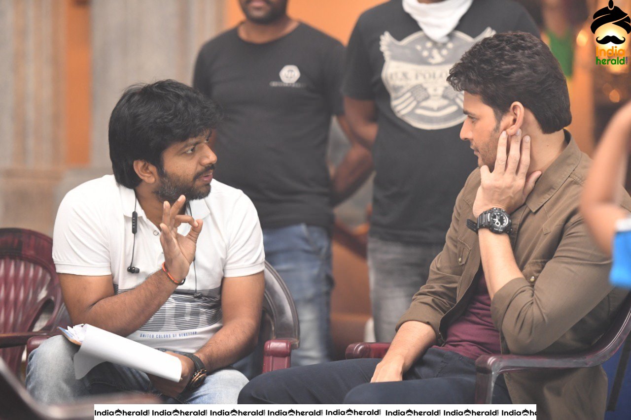 Actor Mahesh Babu and Vijaya Shanthi from the sets of Sarileru Neekevvaru