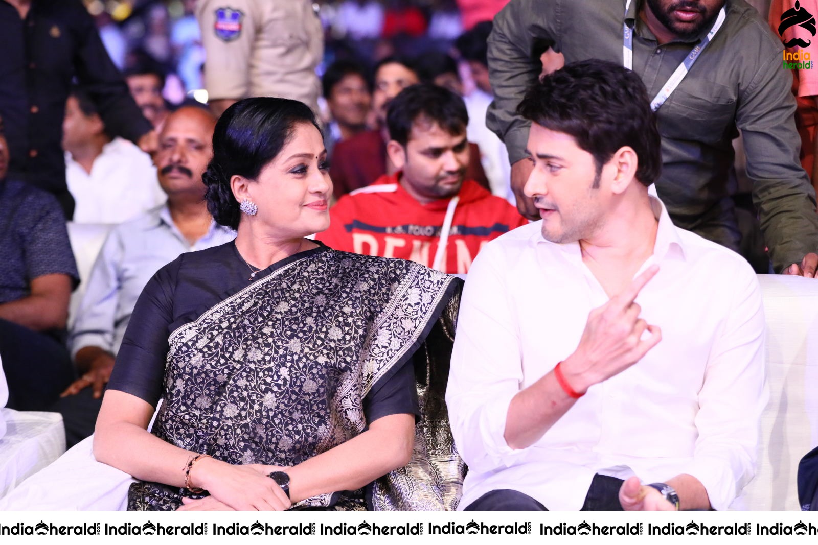 Actor Mahesh Babu seen with Vijayshanthi and having a chit chat session