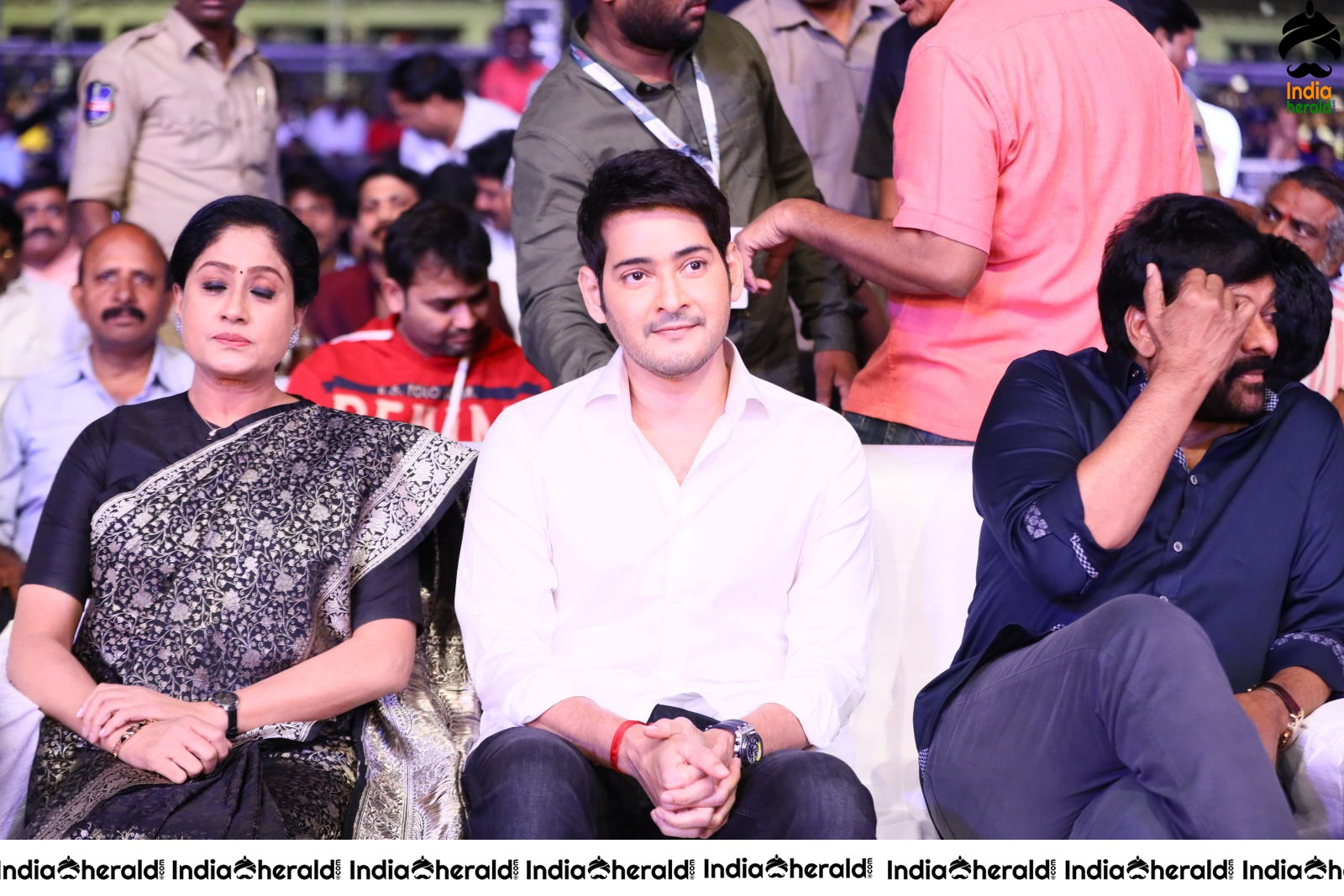 Actor Mahesh Babu seen with Vijayshanthi and having a chit chat session