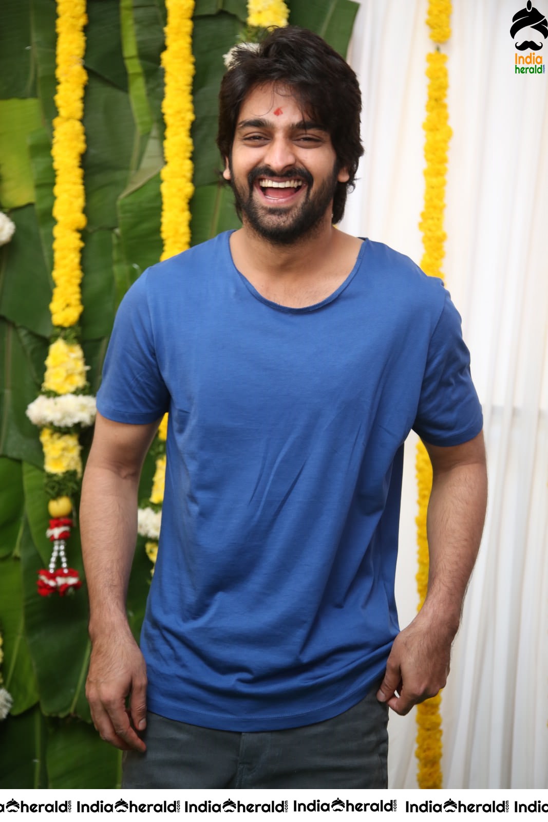 Actor Naga Shourya Latest Stills from the Pooja of his new venture