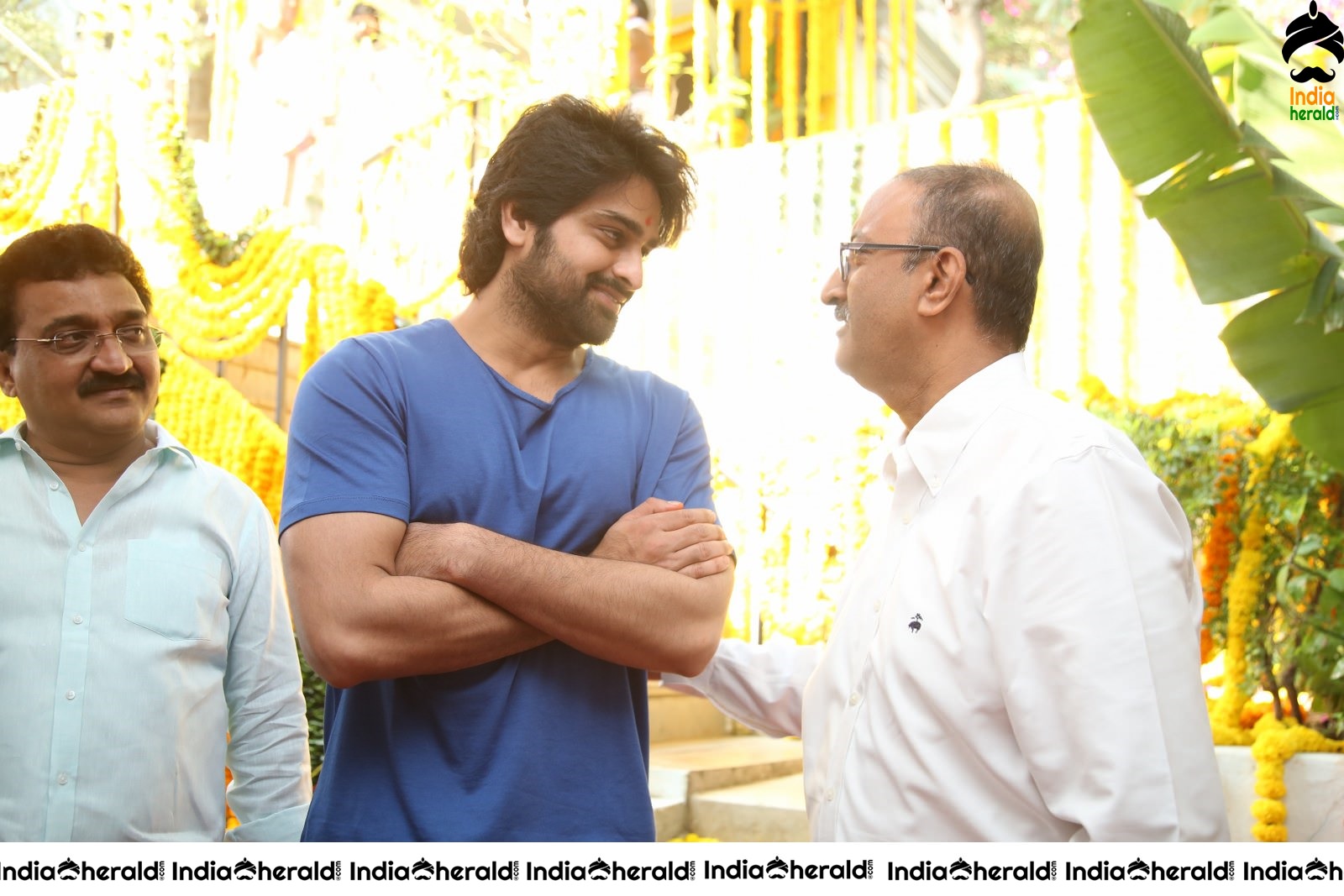 Actor Naga Shourya Latest Stills from the Pooja of his new venture