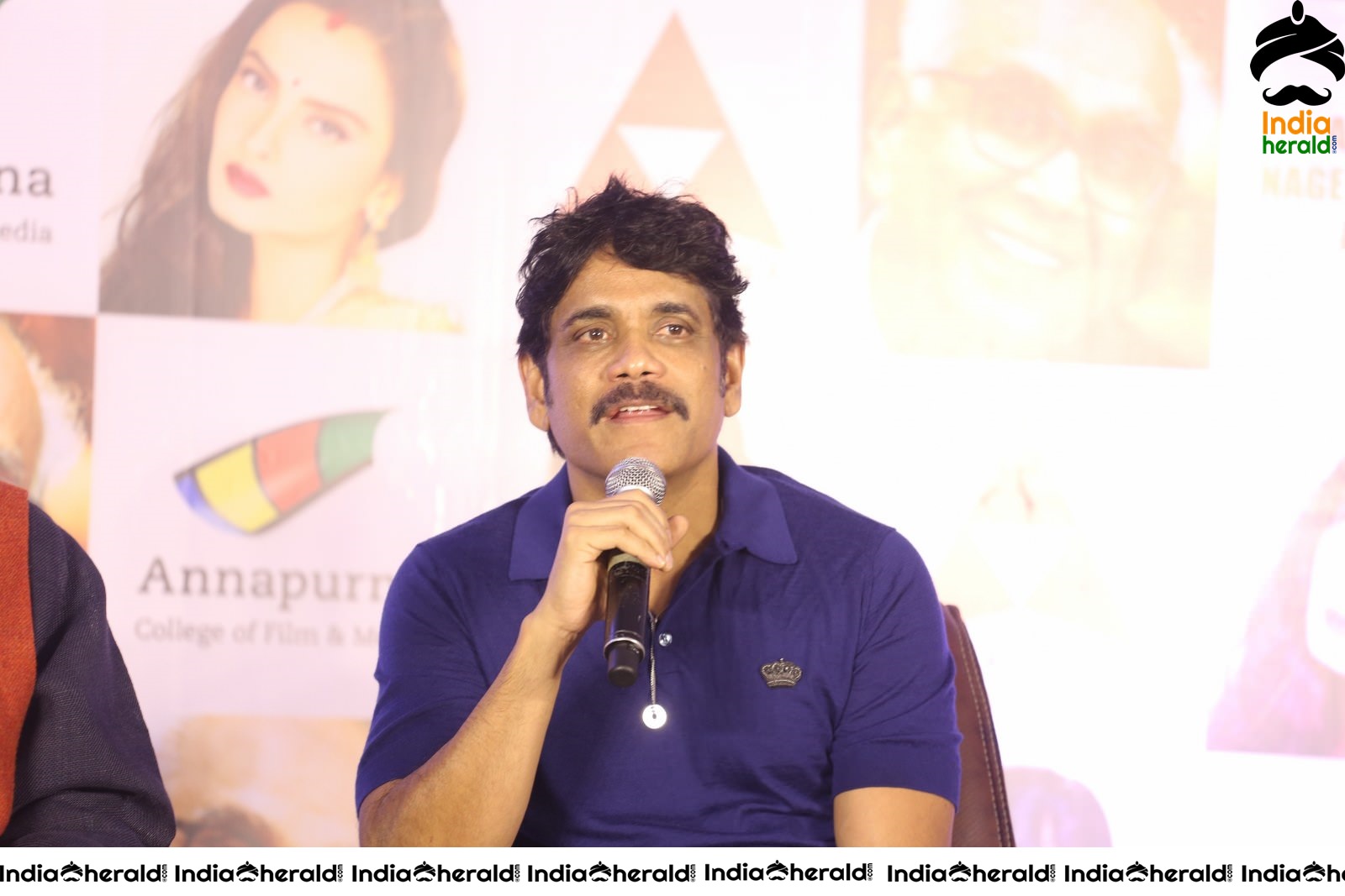 Actor Nagarjuna Latest Stills at ANR National award Press Meet Set 1
